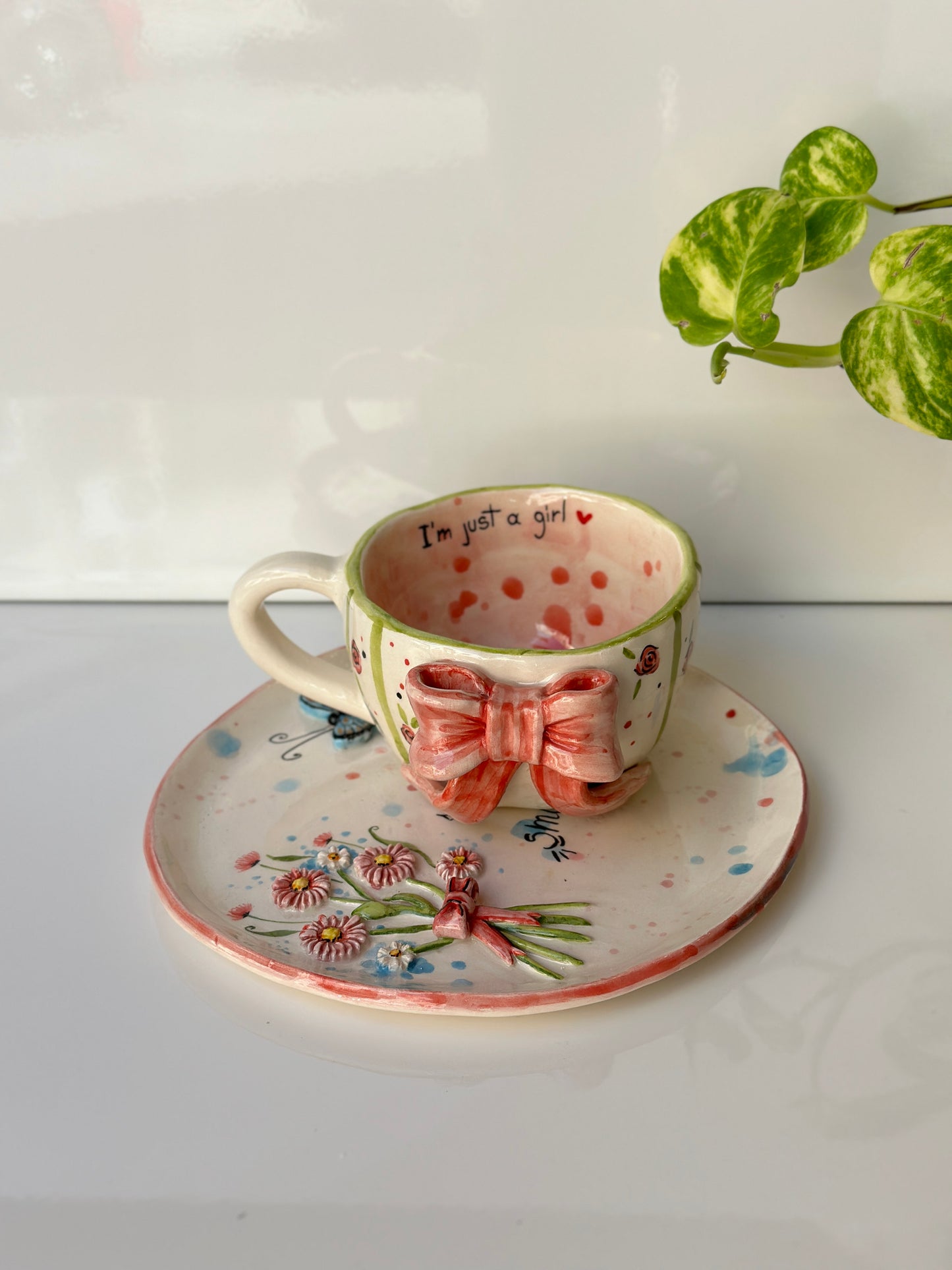 Ribbon mug and plate🎀
