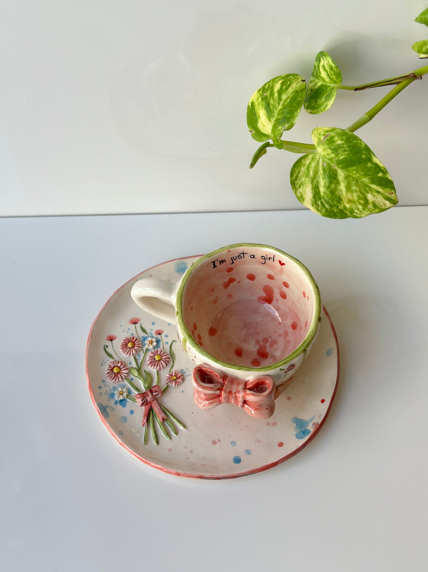 Ribbon mug and plate🎀