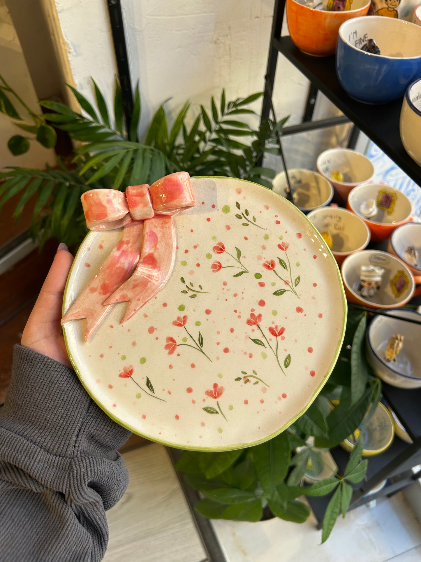 handmade ribbon cup and plate 🎀