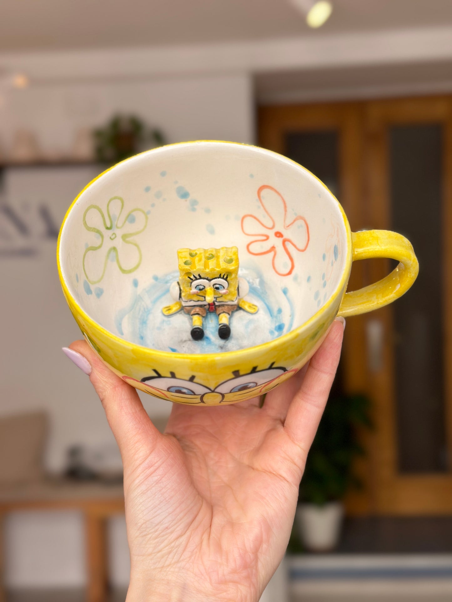 handmade spongebob mug