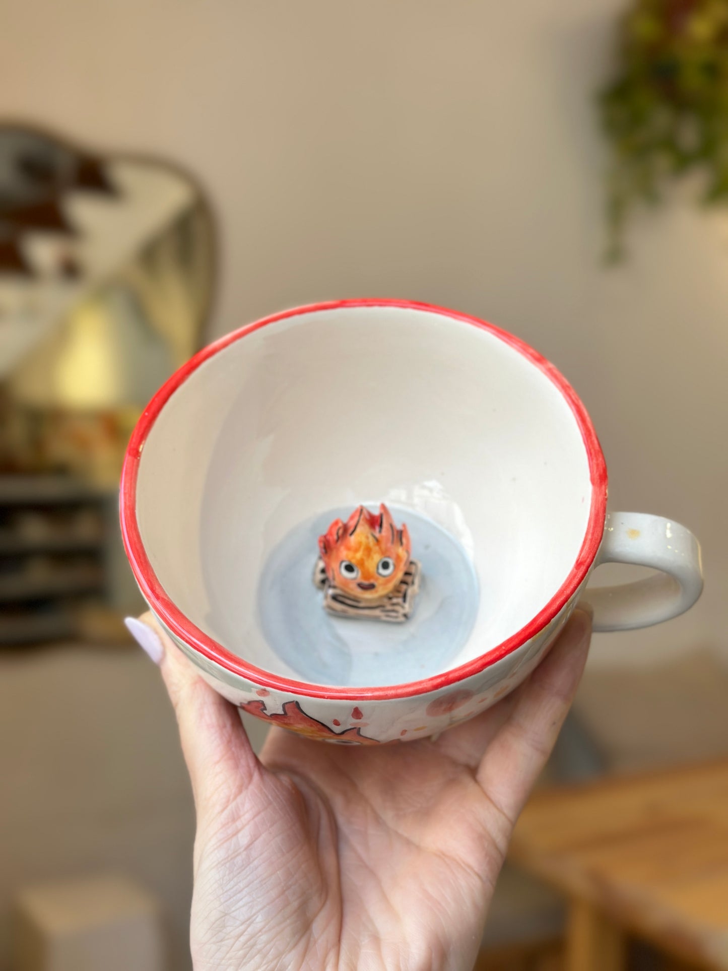 Calcifer handmade mug