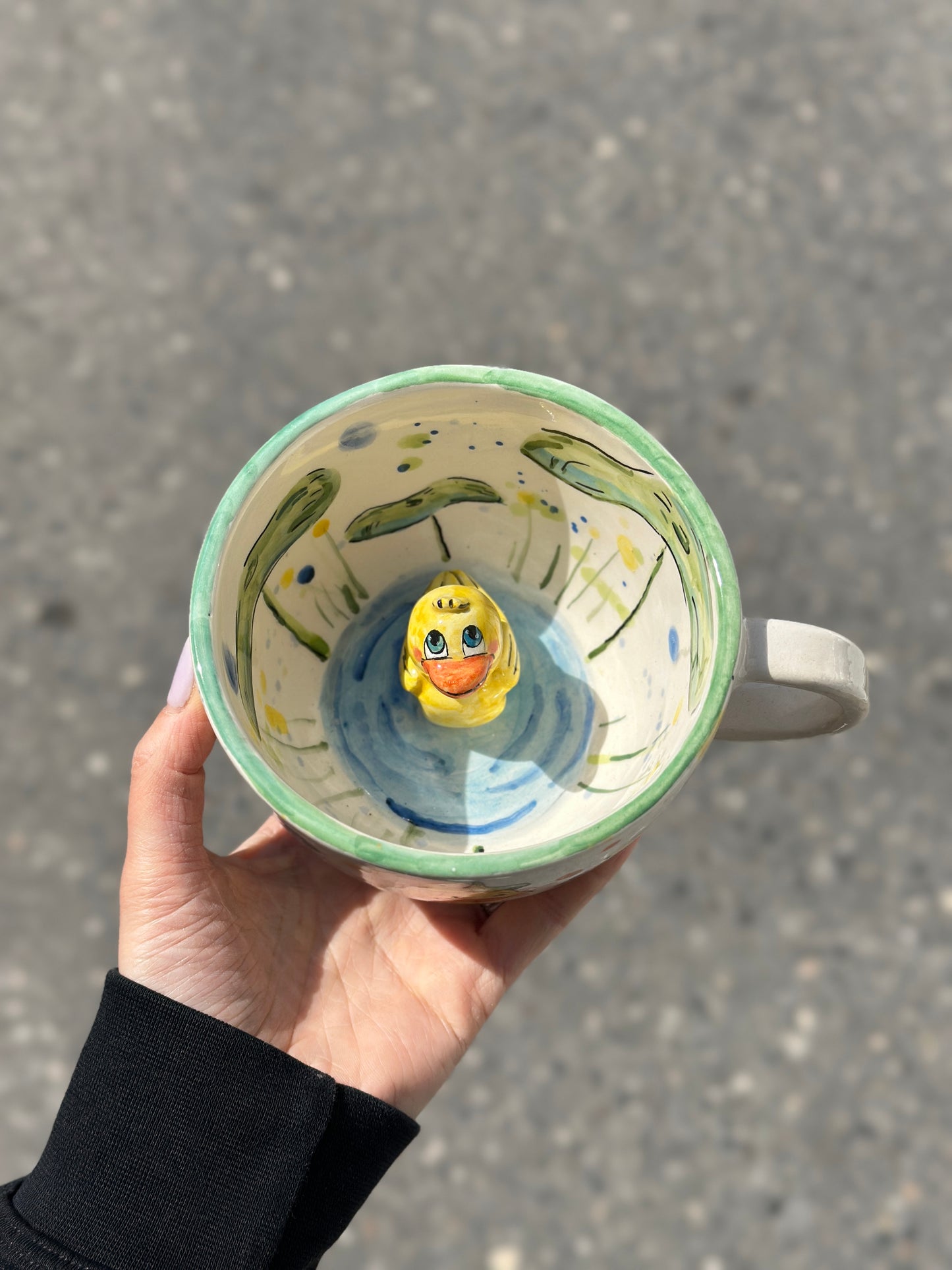 Handmade mug duck