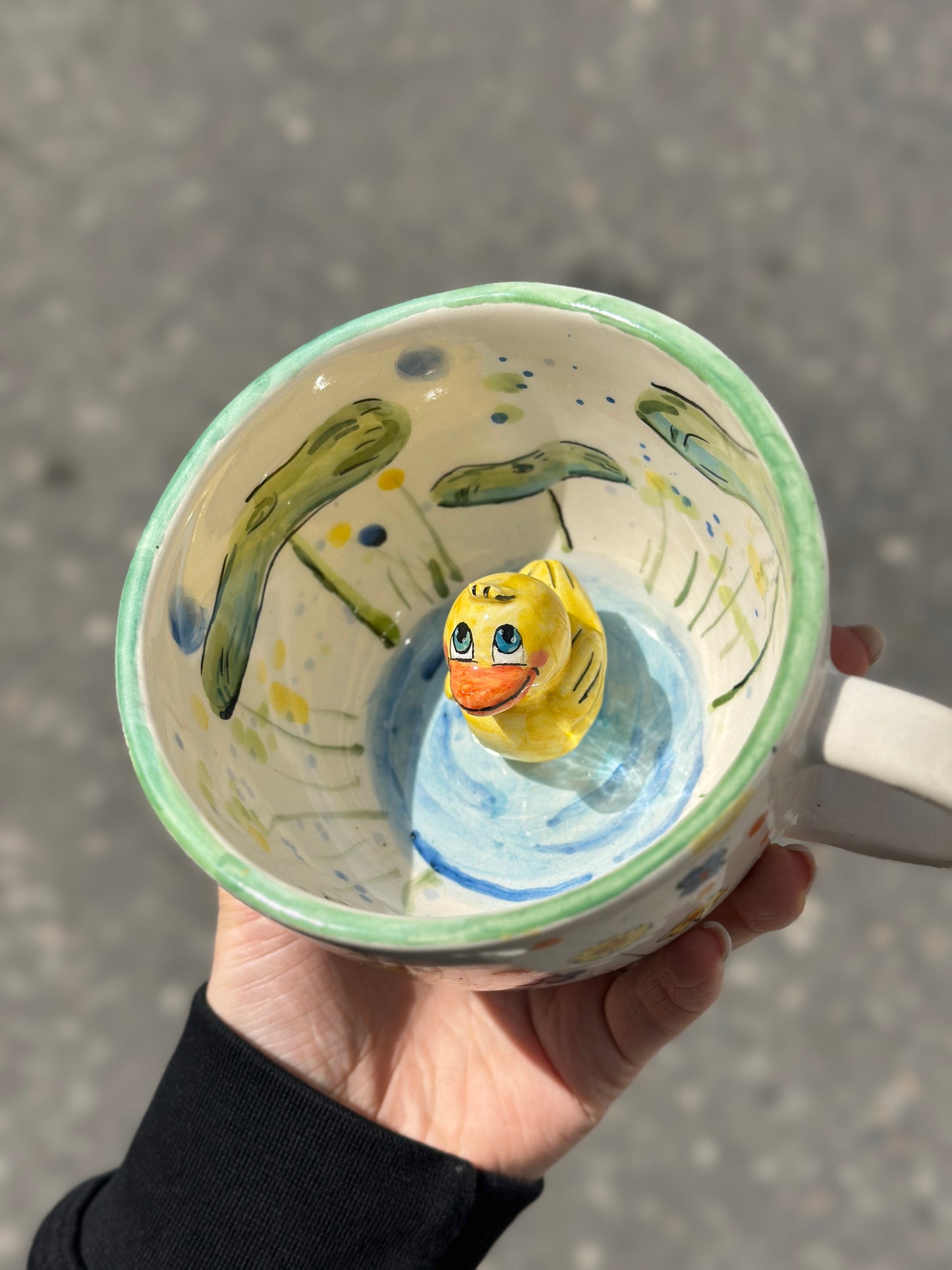 Handmade mug duck