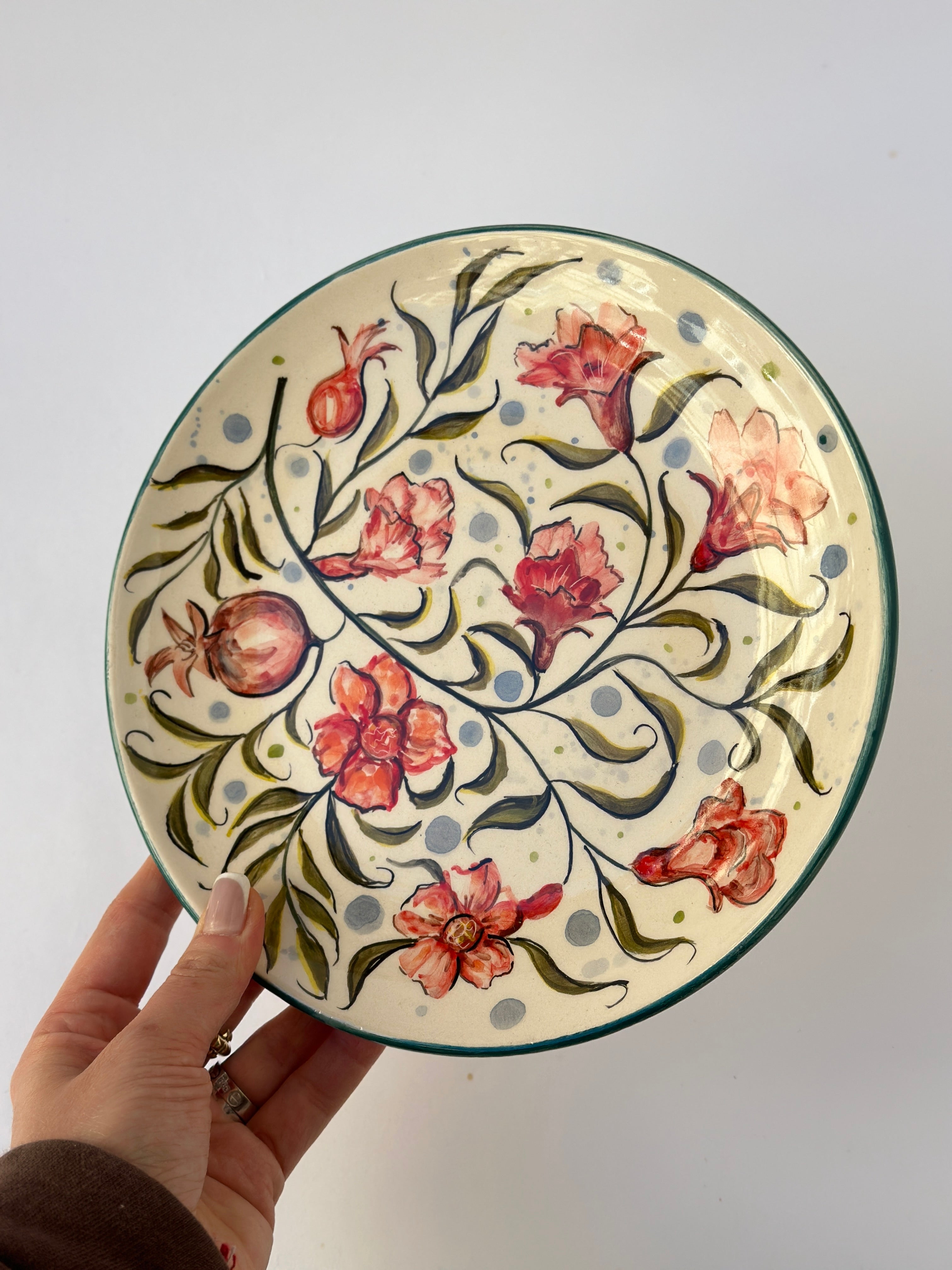 Handmade plate pomegranate ✨ size 22sm