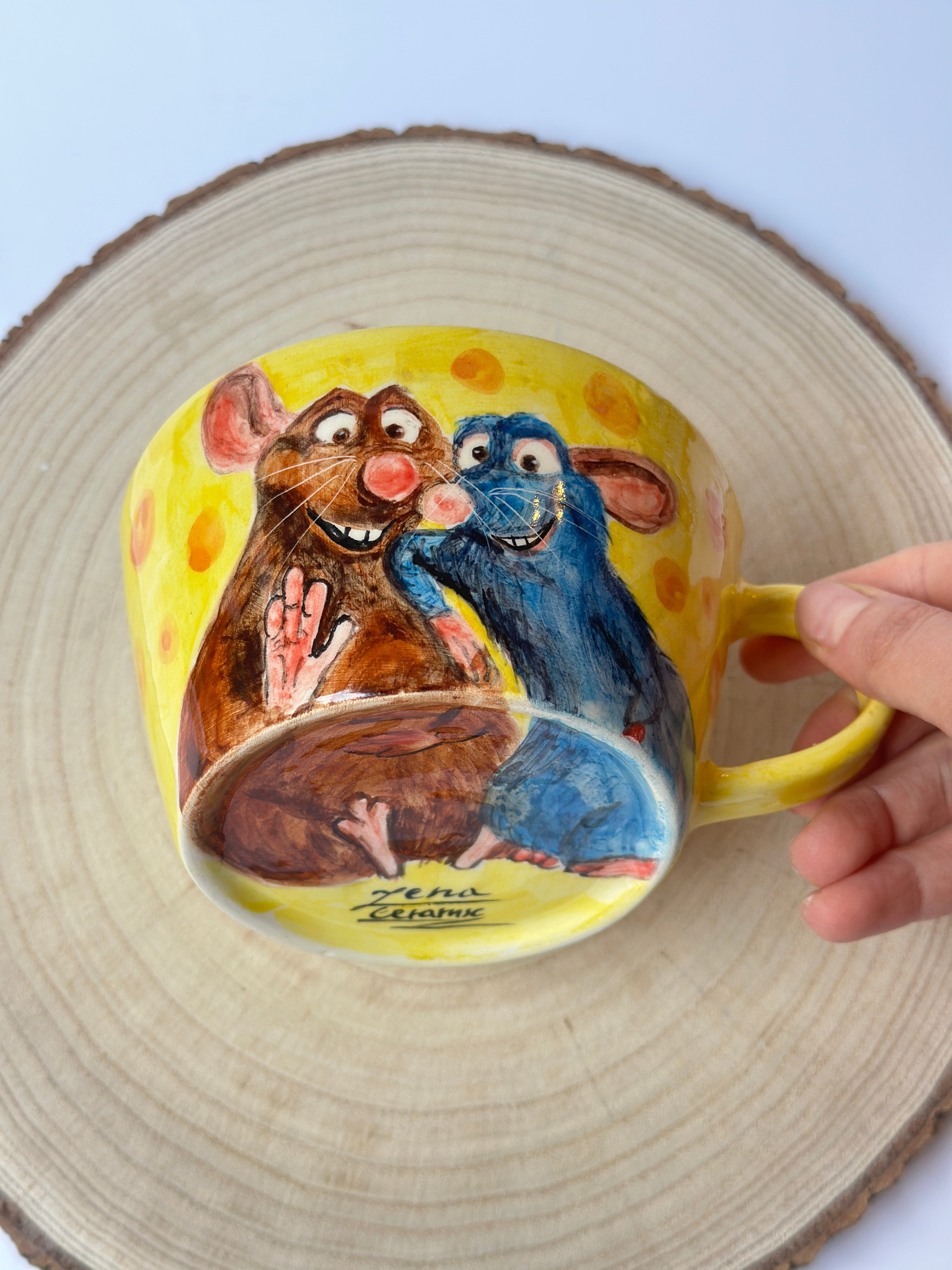 Ratatouille Remy and Emily handmade mug