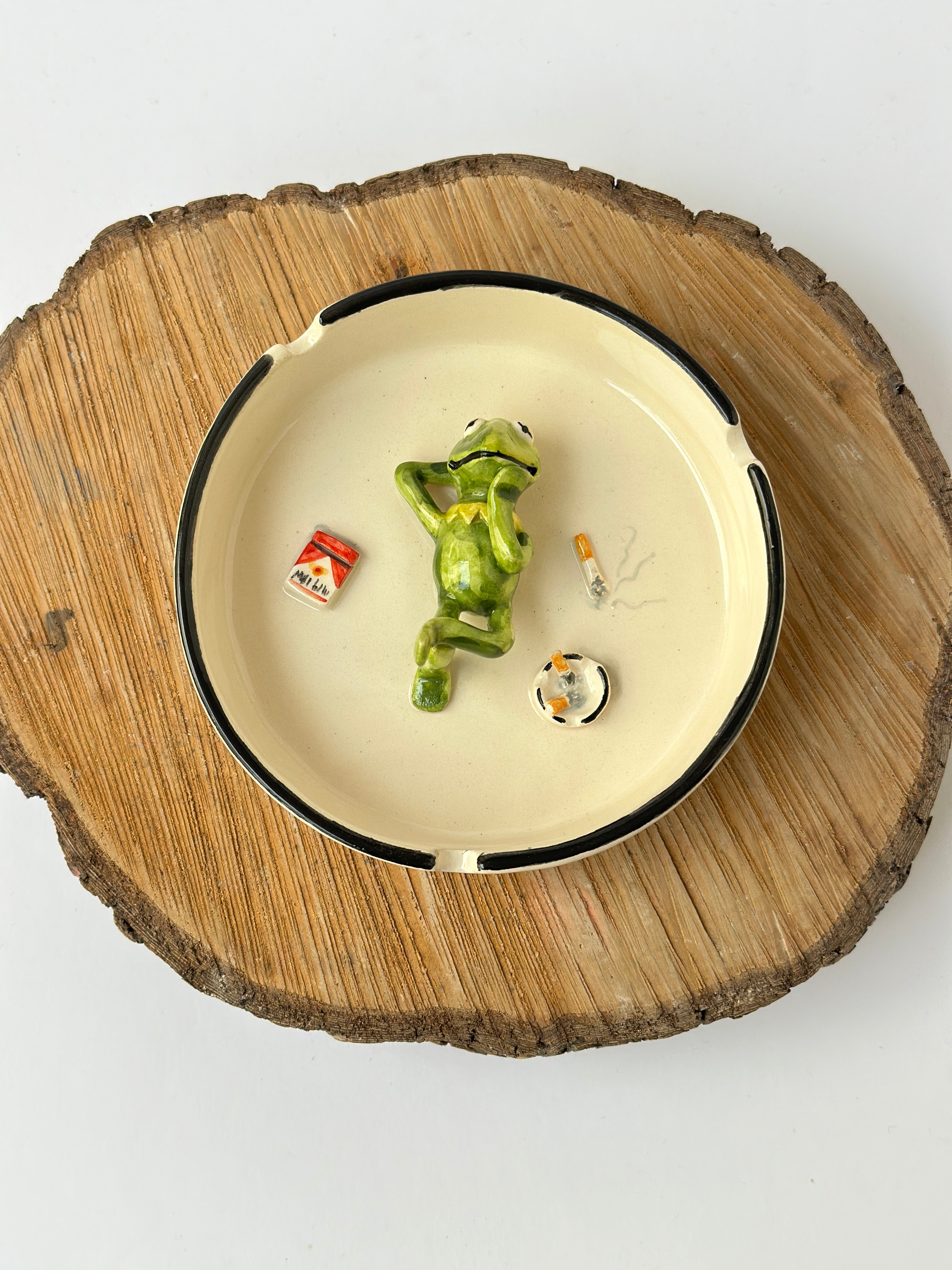 Kermit handmade ashtray