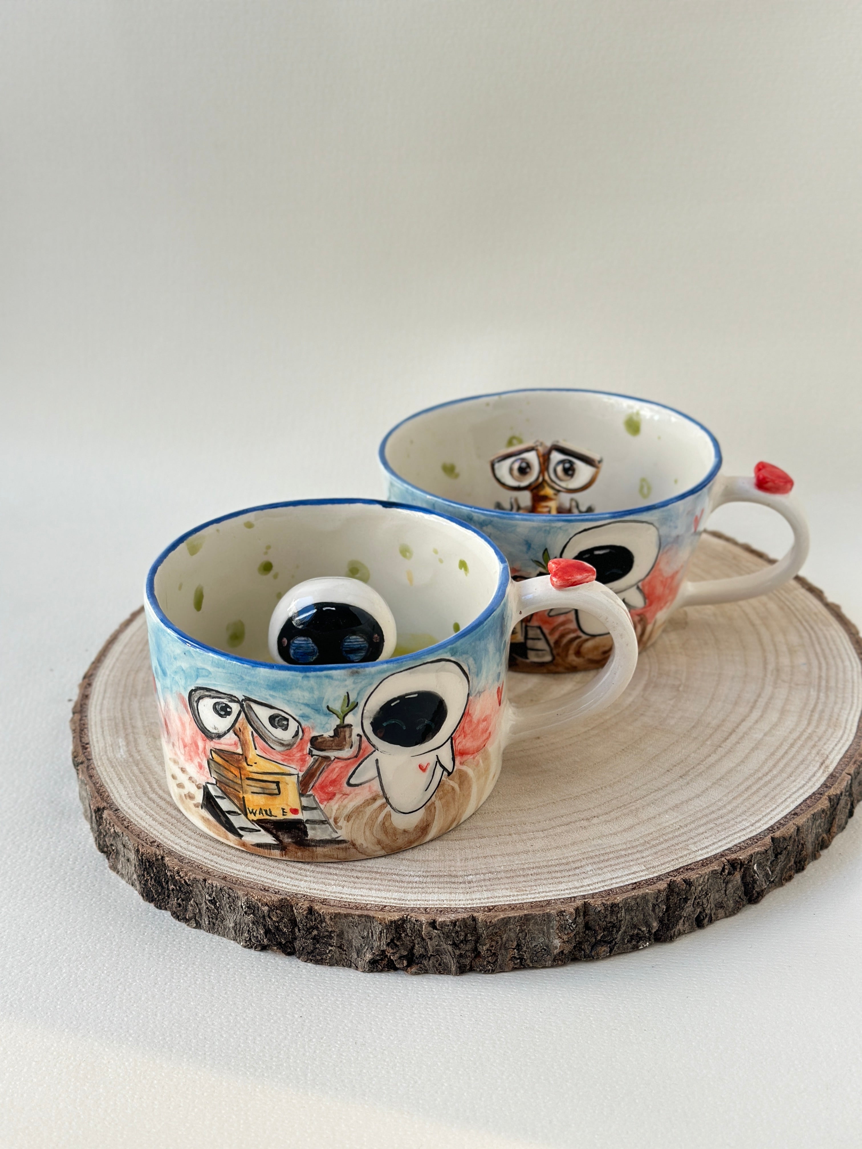Couple Handmade mugs W-E