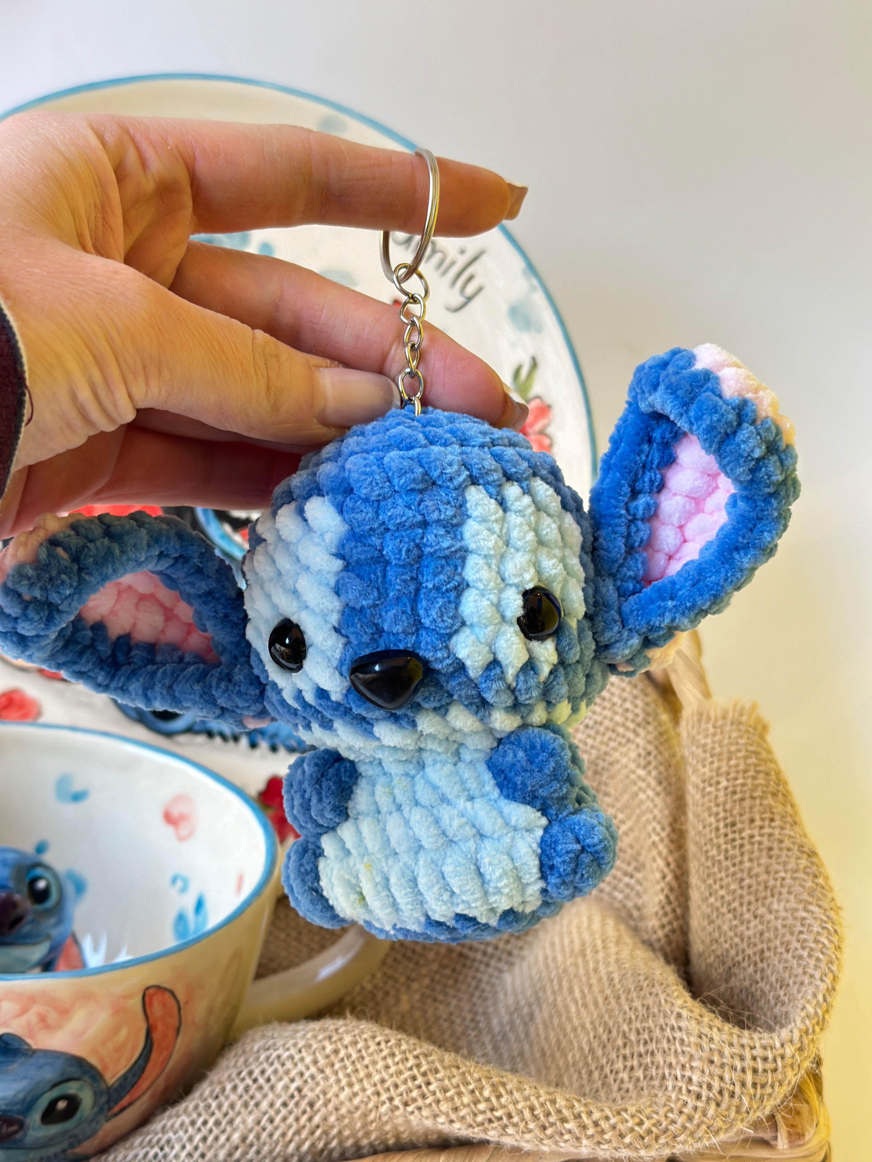 Stitch handmade gift box (plate,mug,keychan)