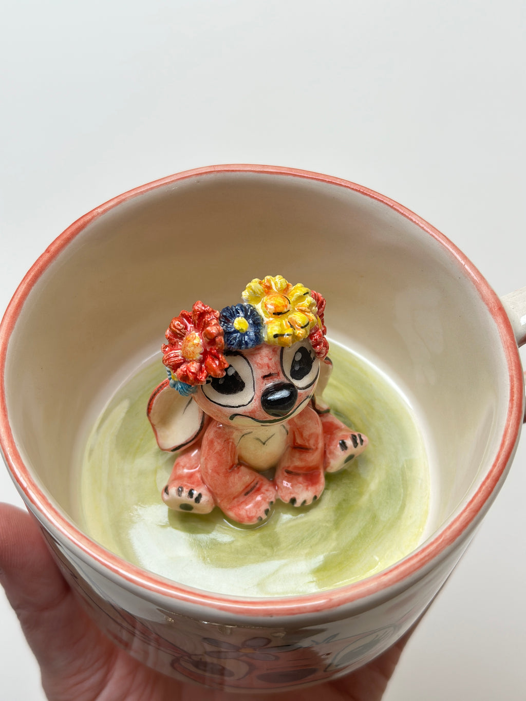 Pink Stitch handmade mug