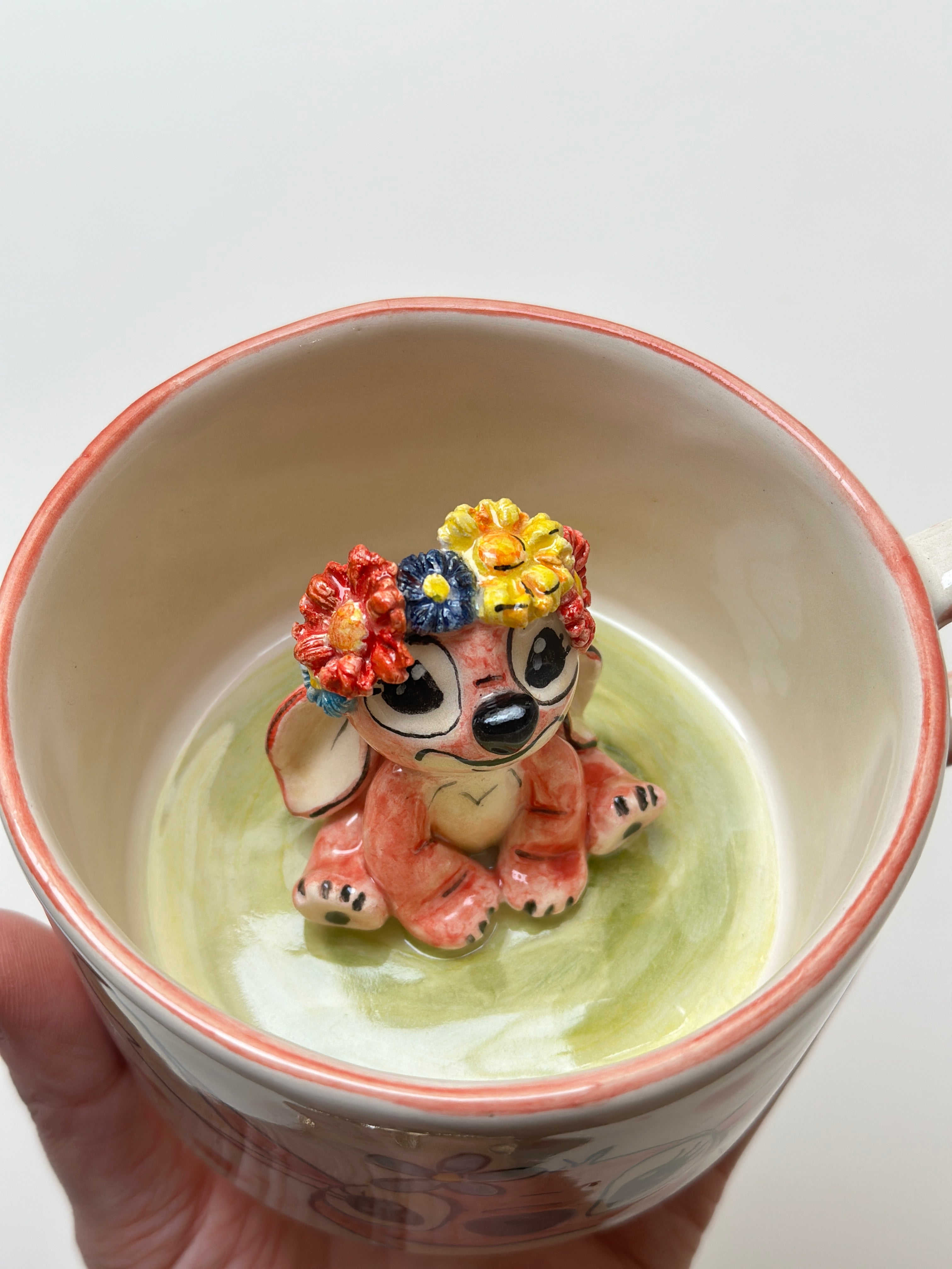 Pink Stitch handmade mug