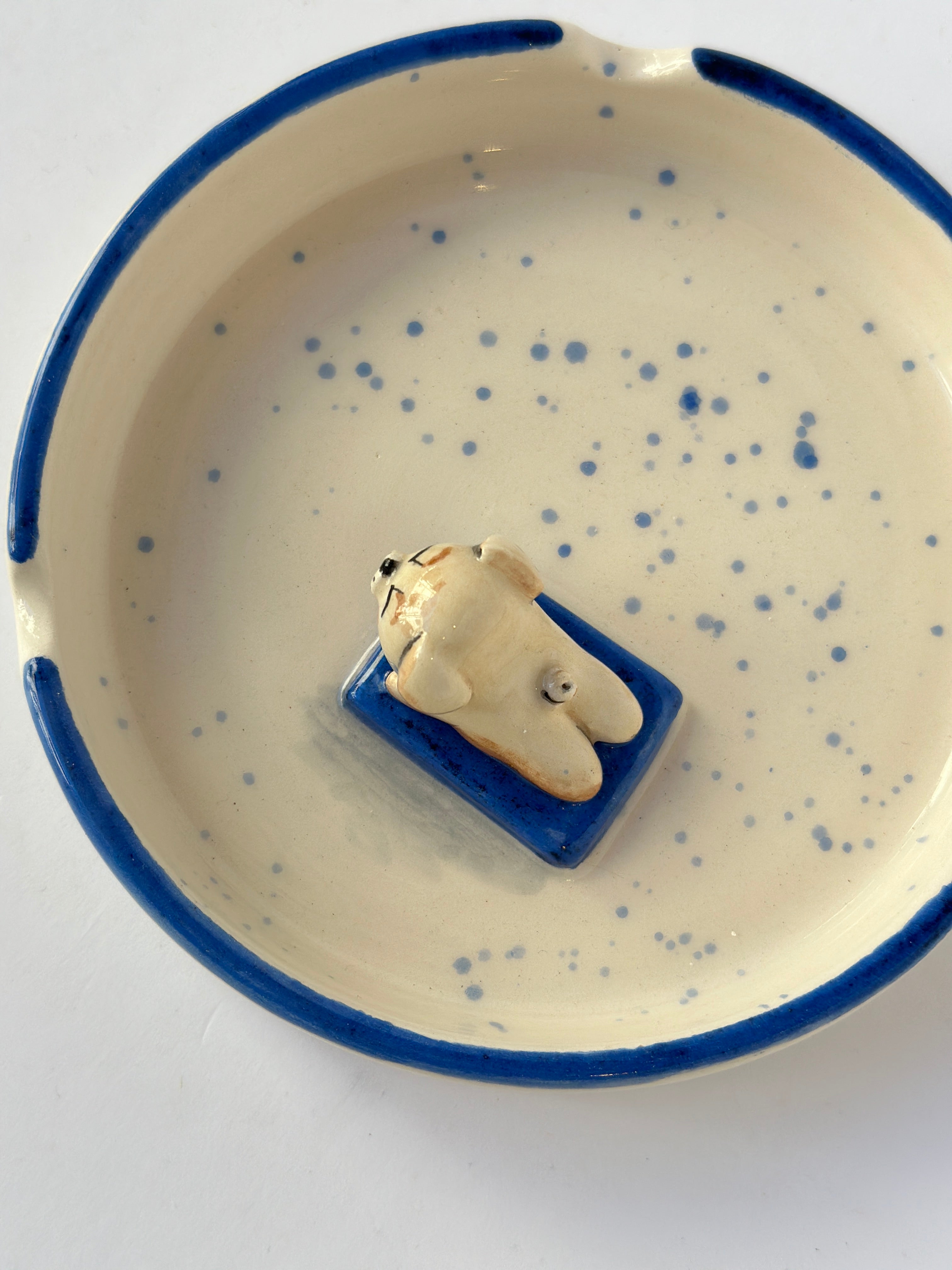 Dog handmade ashtray