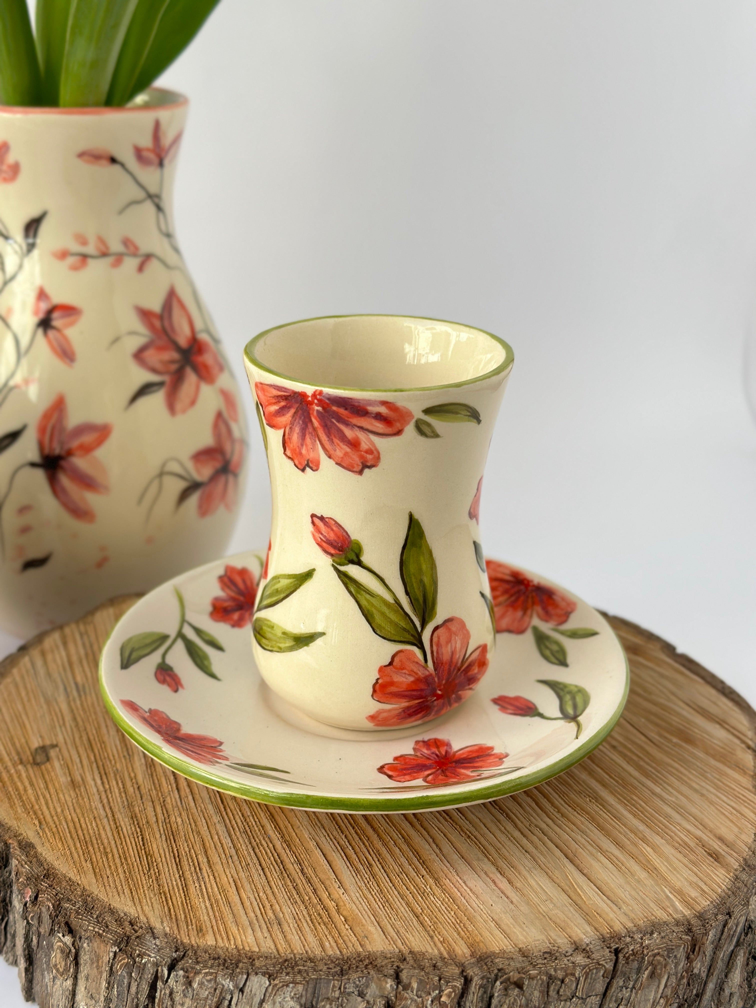 Handmade Tea set mug and plate