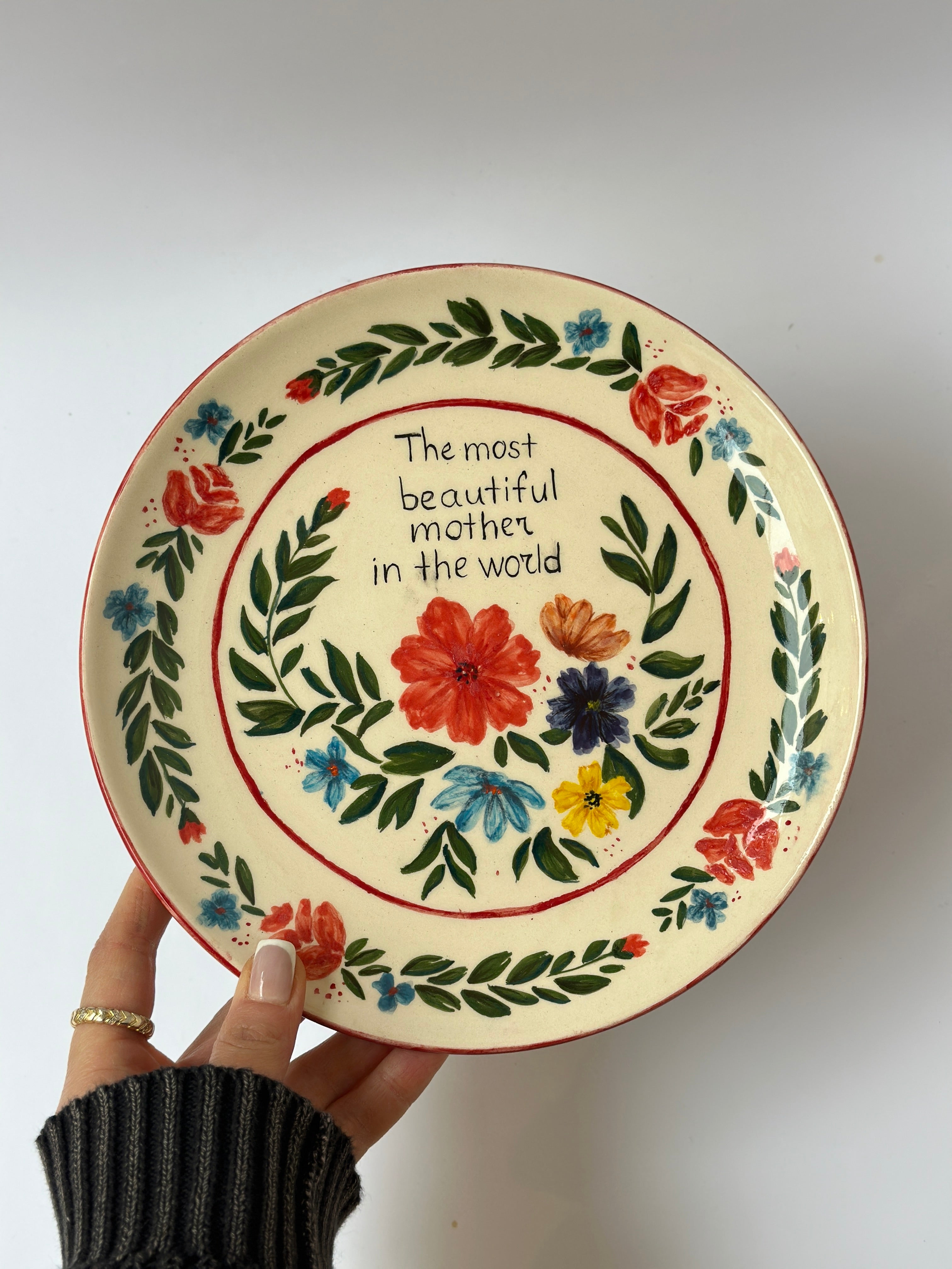 Special handmade plate for mother