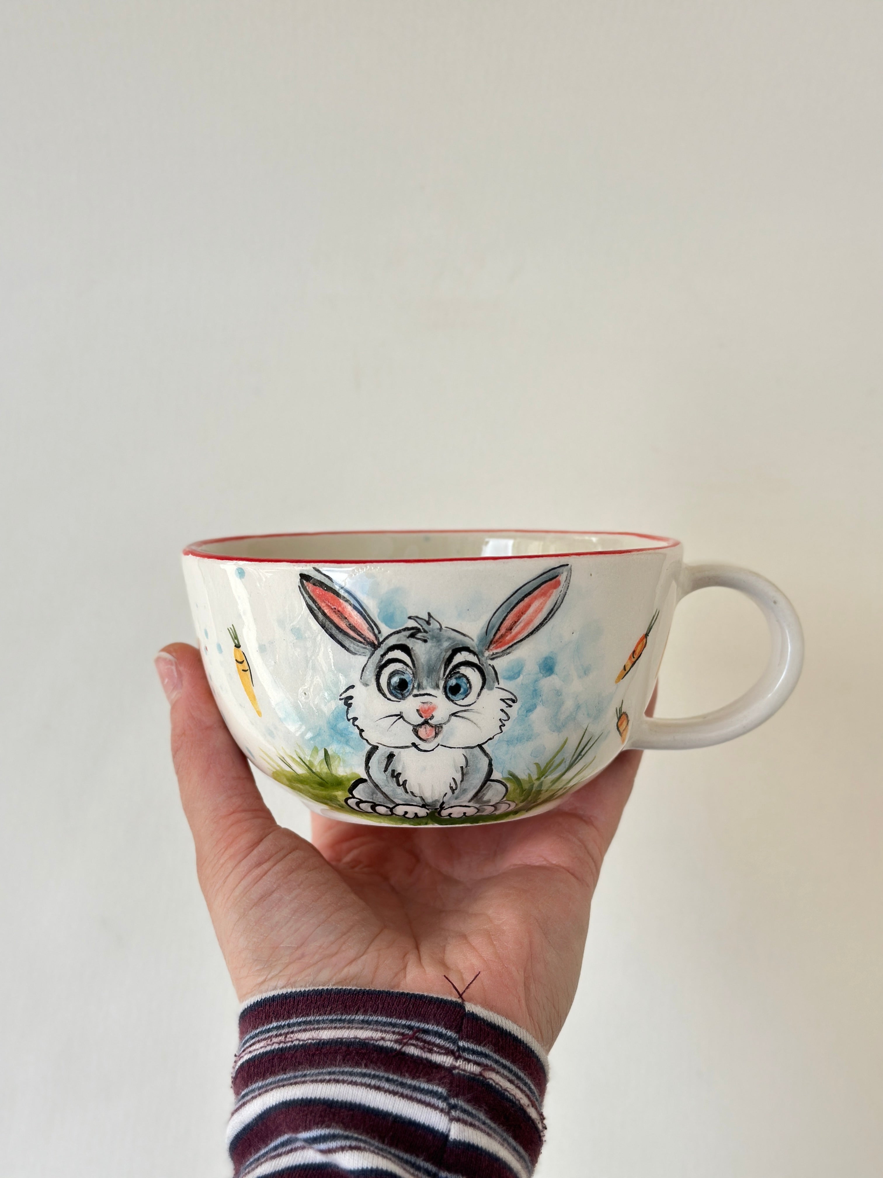 Rabbit handmade mug