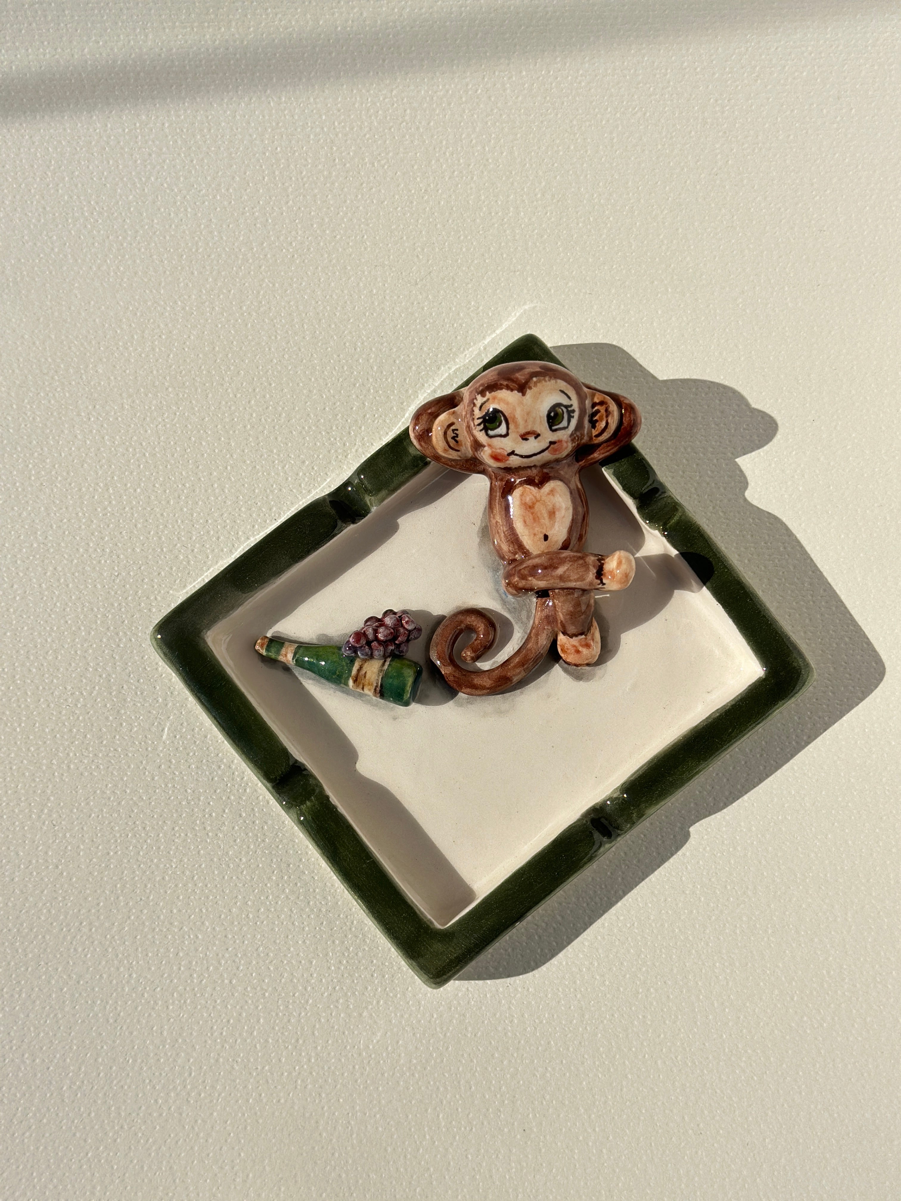 Monkey handmade ashtray