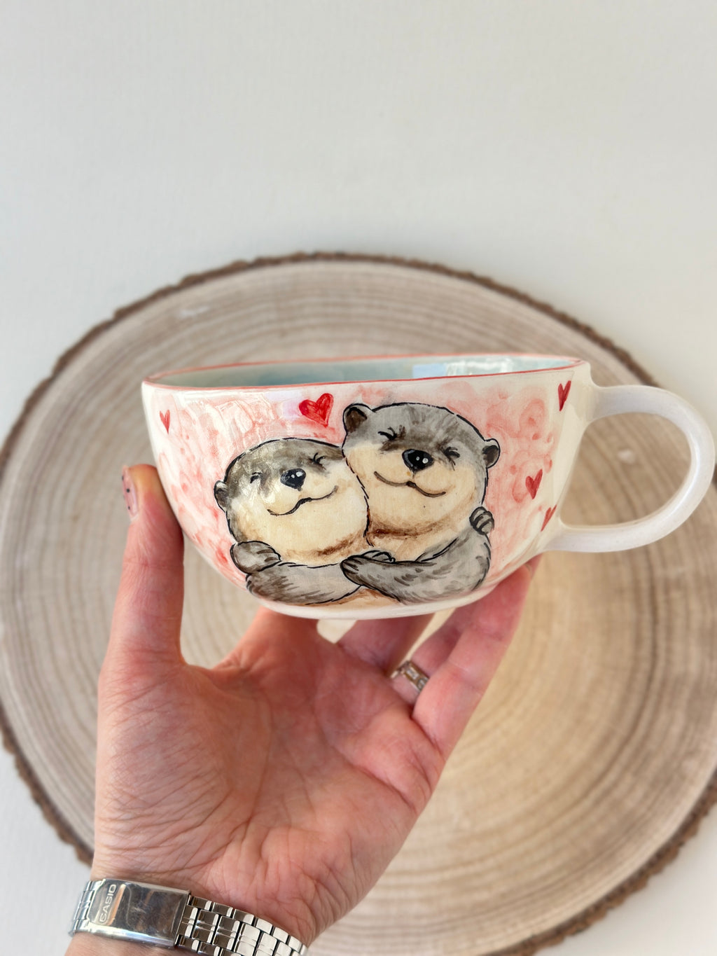 Sea Otters handmade mug
