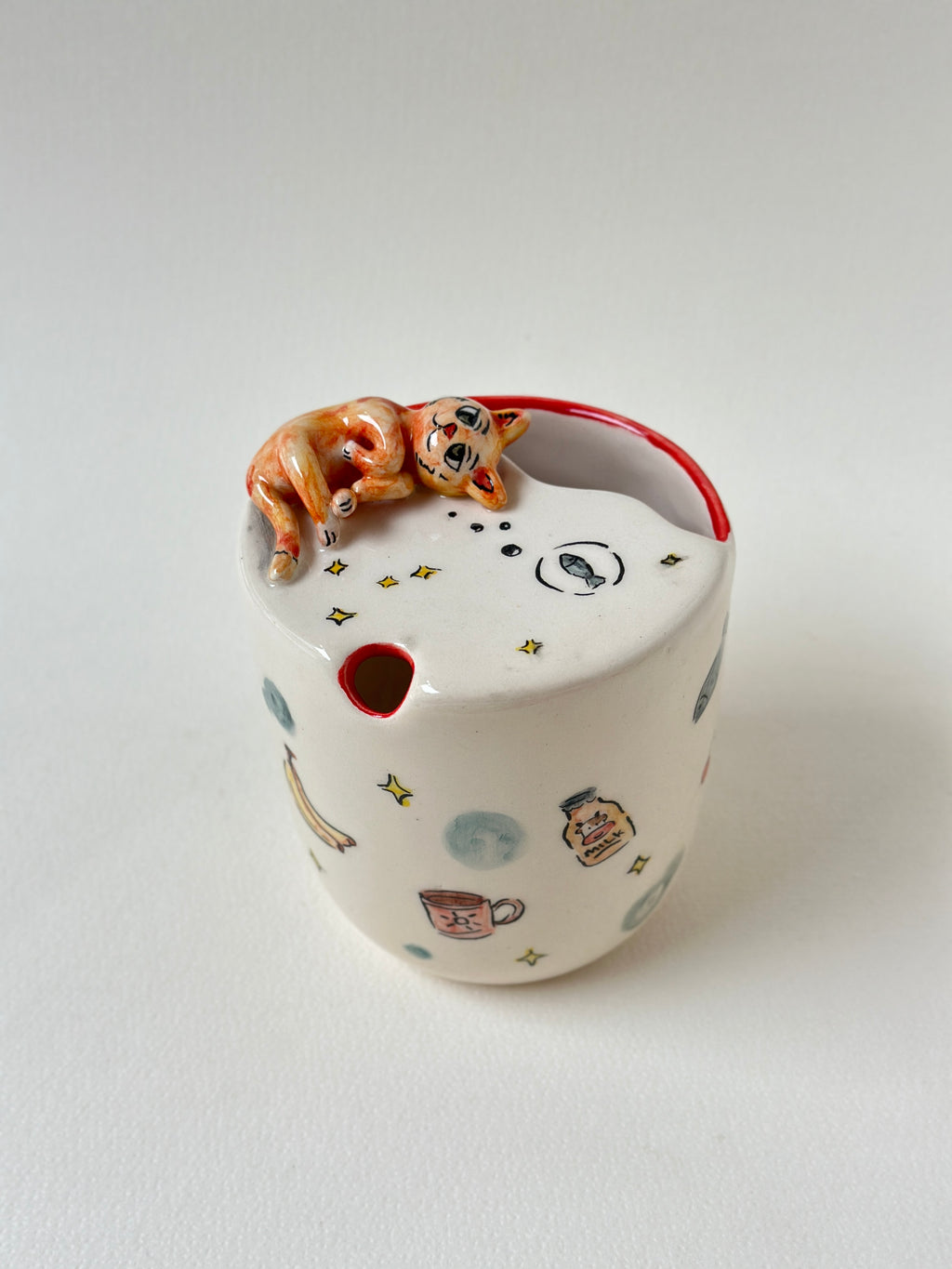 Cat handmade takeaway mug