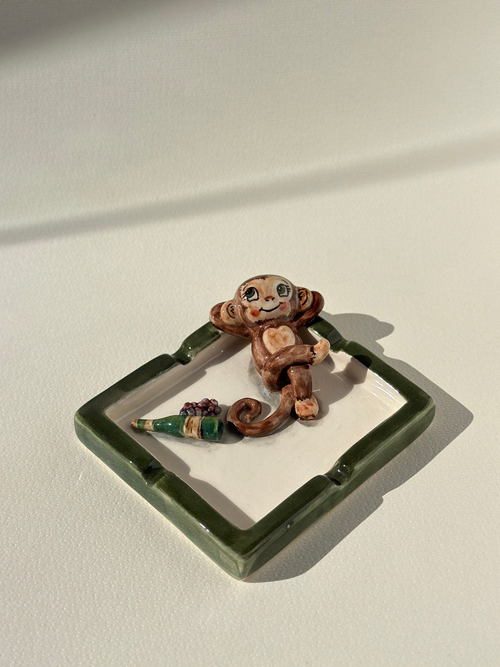 Monkey handmade ashtray