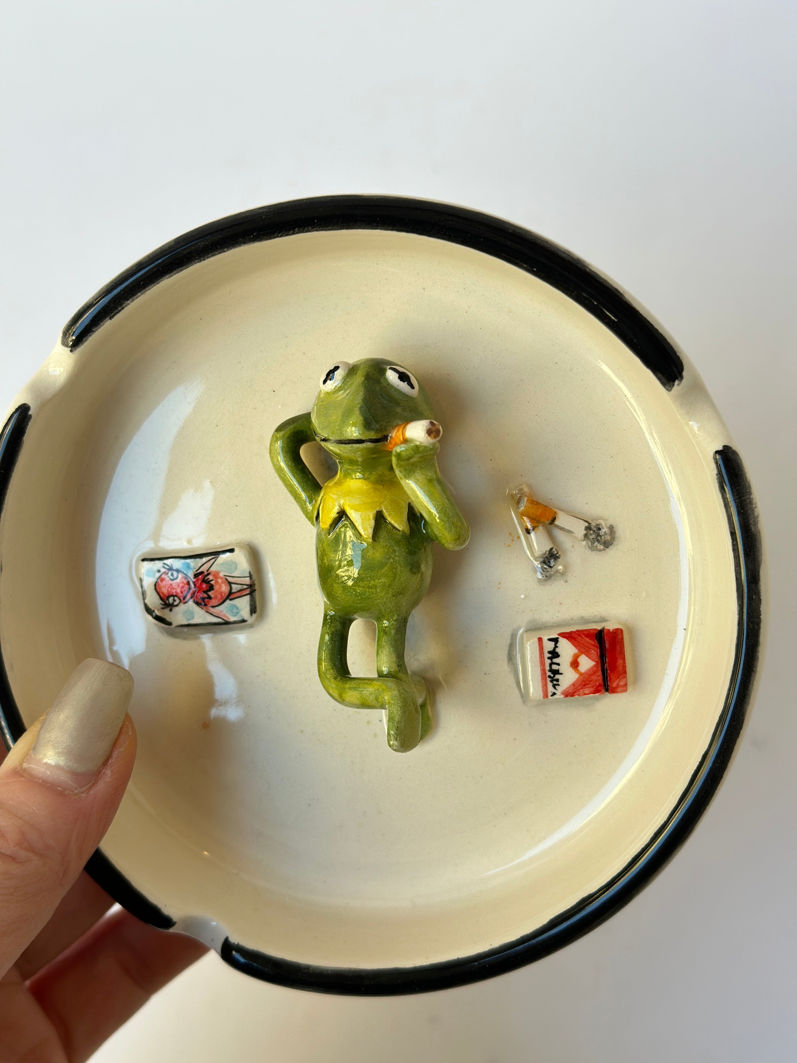 Kermit handmade ashtray