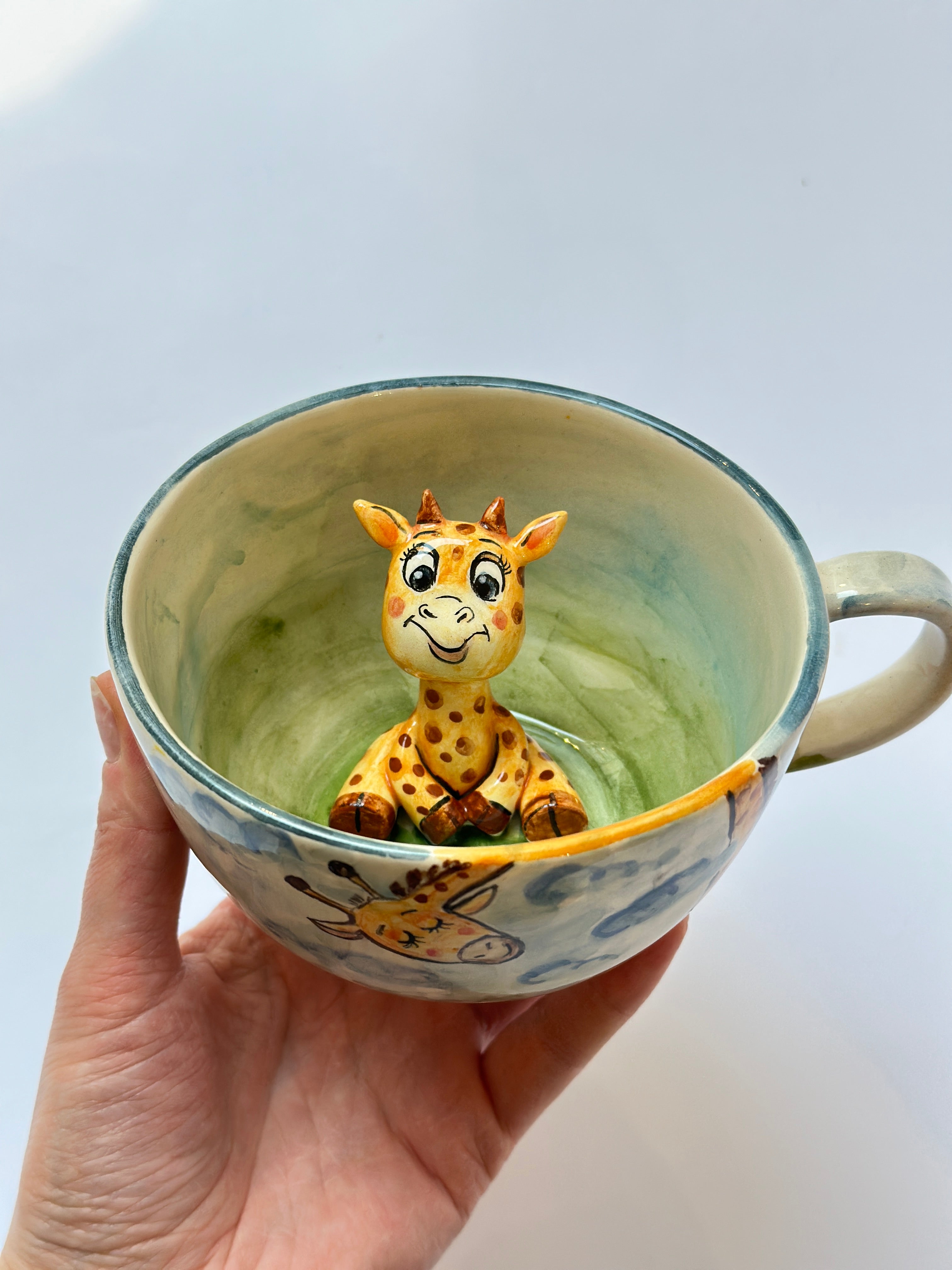 Giraffe handmade mug