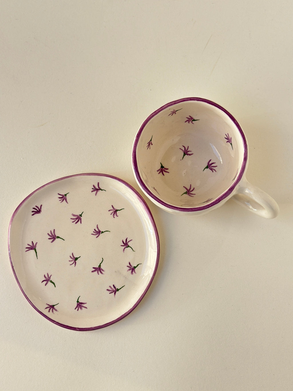 Handmade cup and plate