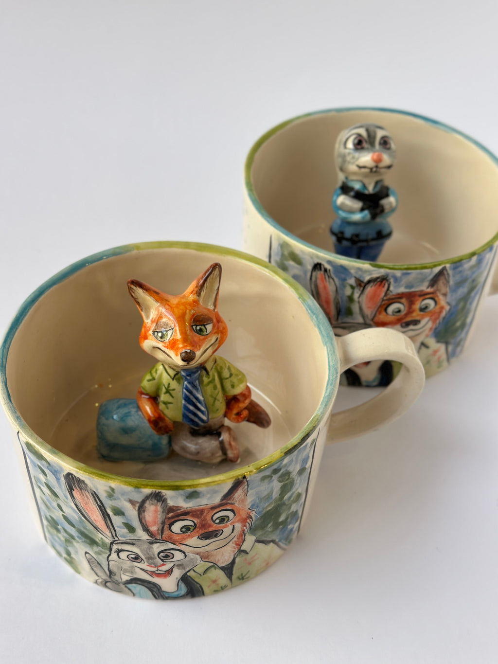 Zootopia Nick and Judy handmade mugs