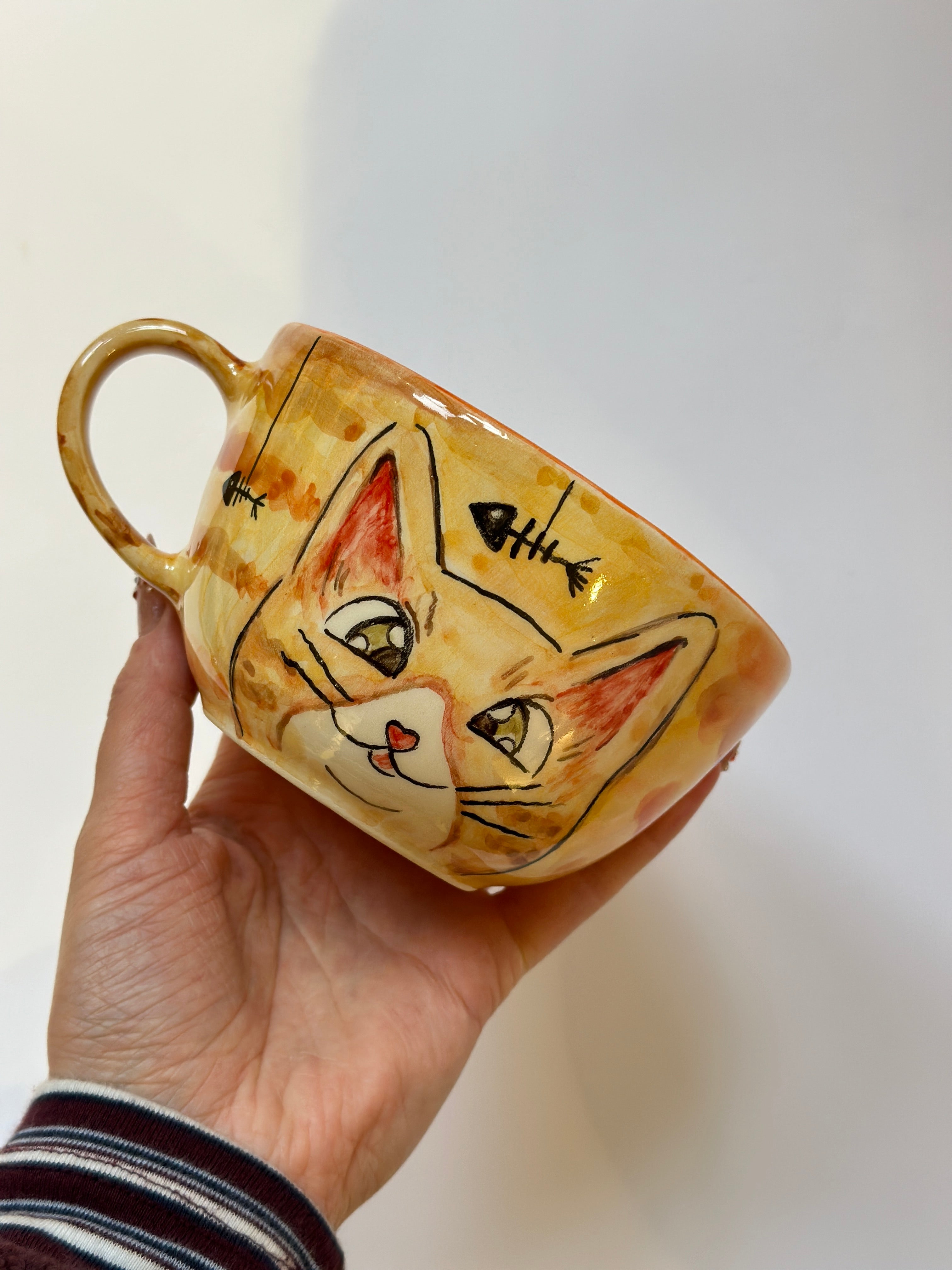 Cat mug handmade