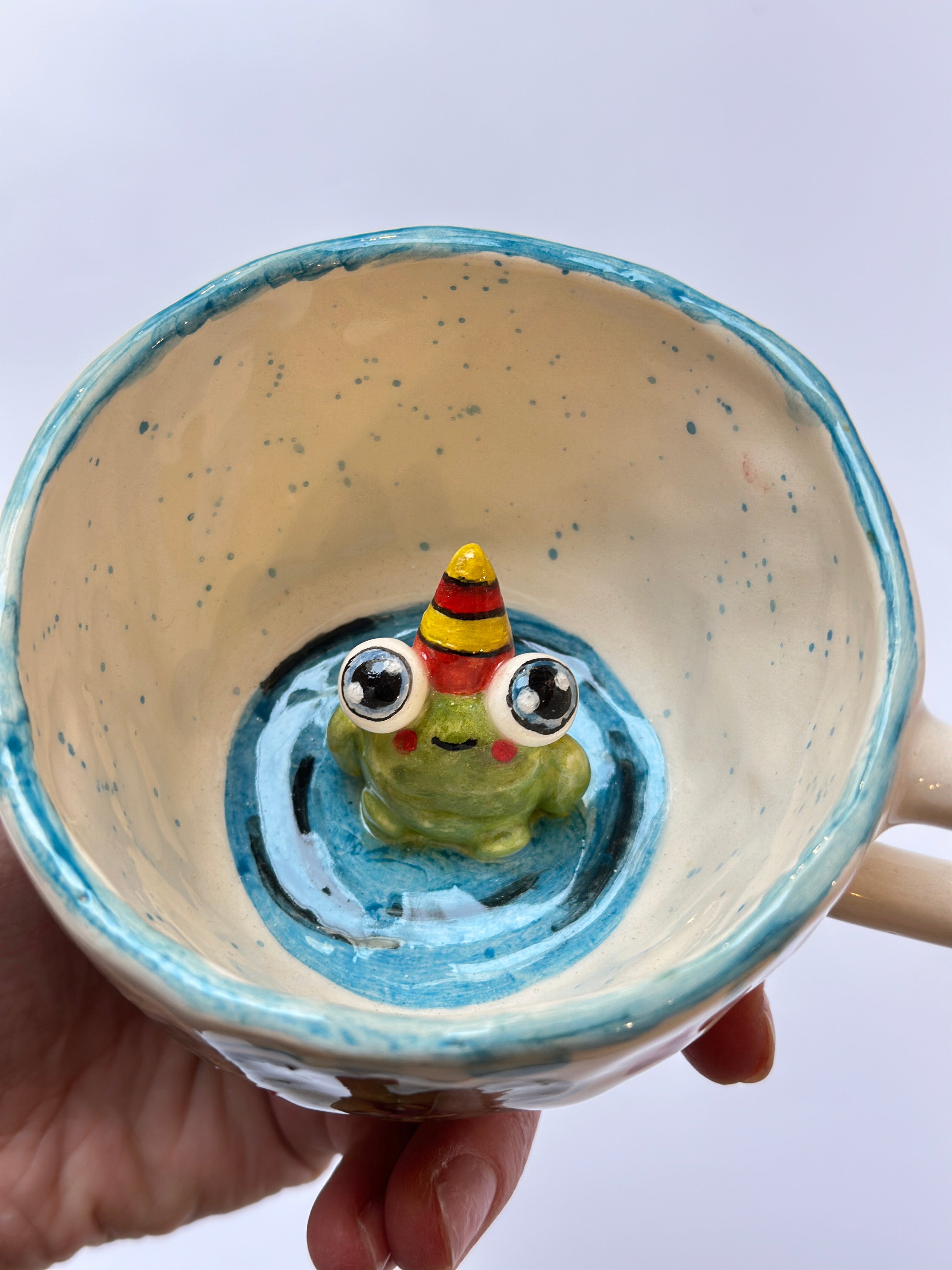 Frog handmade cup and plate