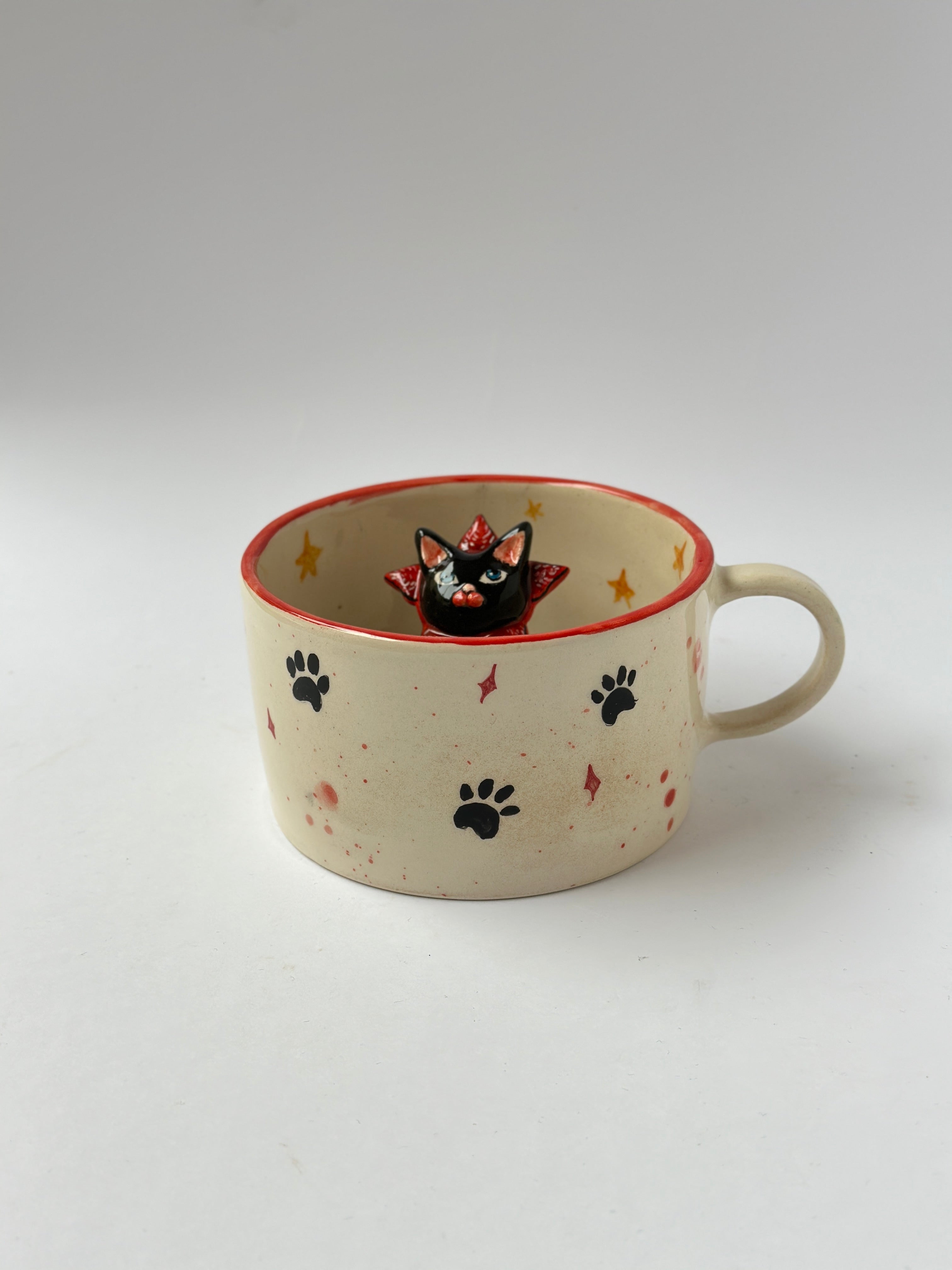 Cat handmade mug 🐈‍⬛ (well-behaved cat)