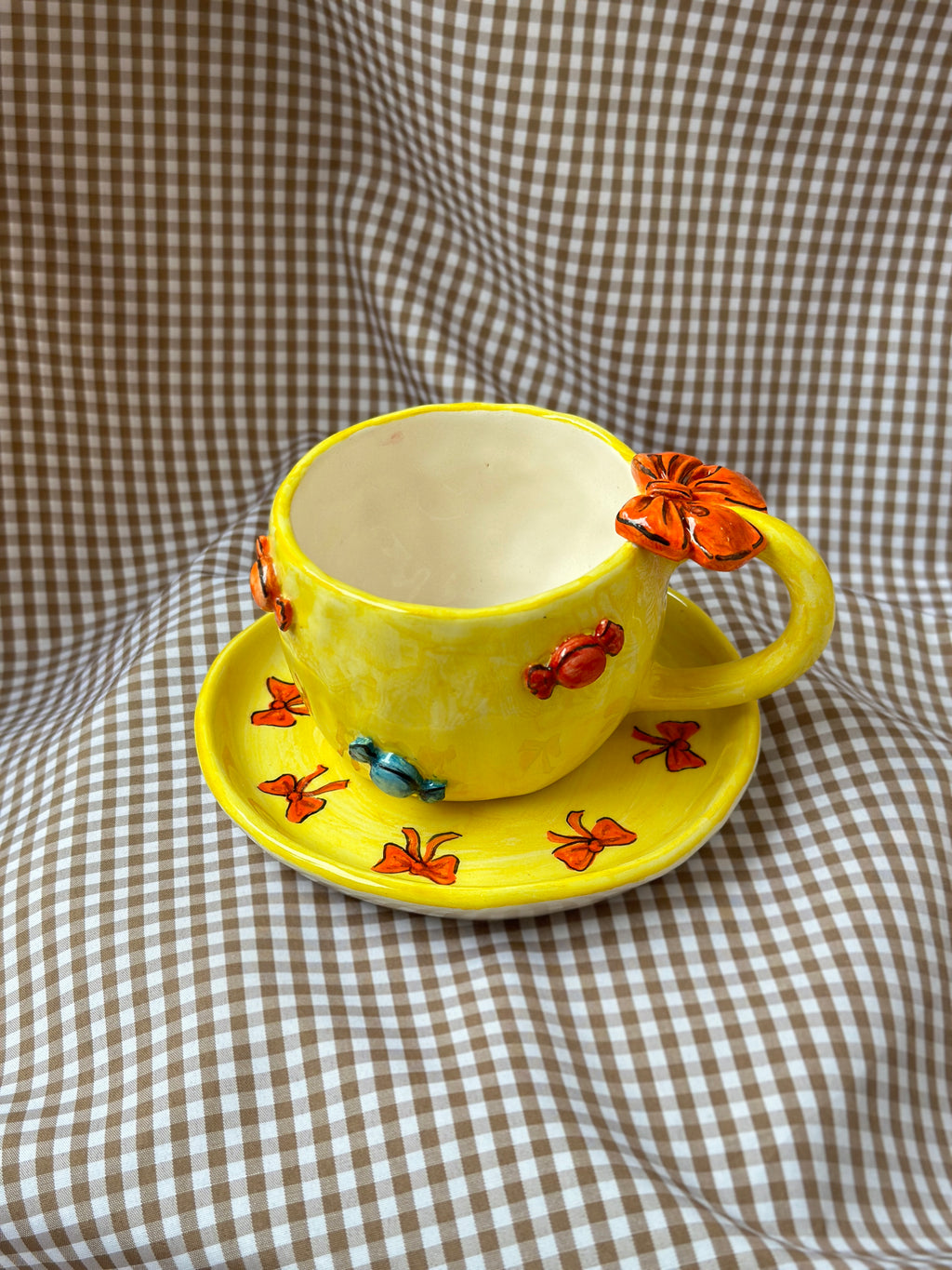 Confection handmade mug and plate