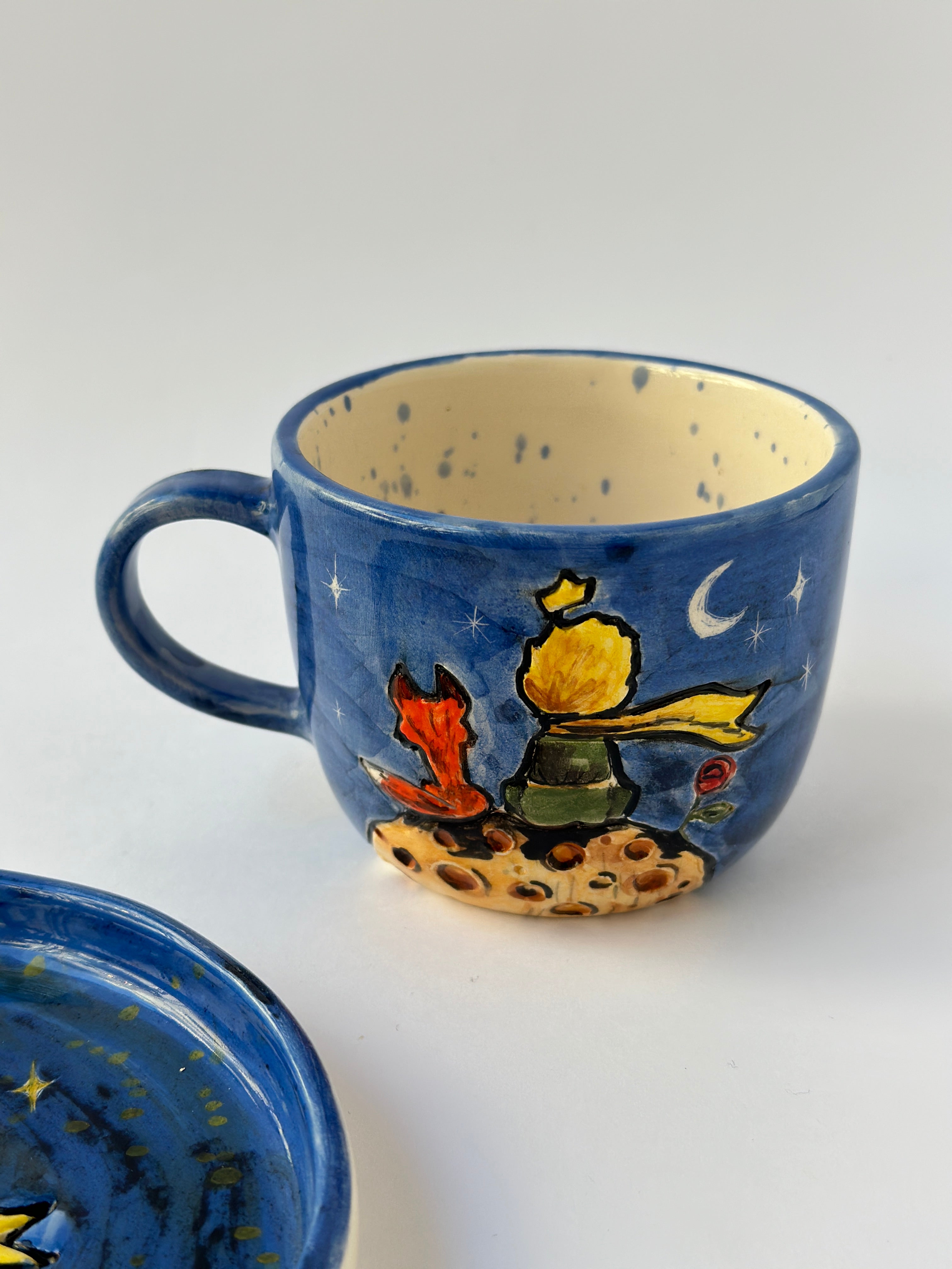 Little Prince handmade mug and plate