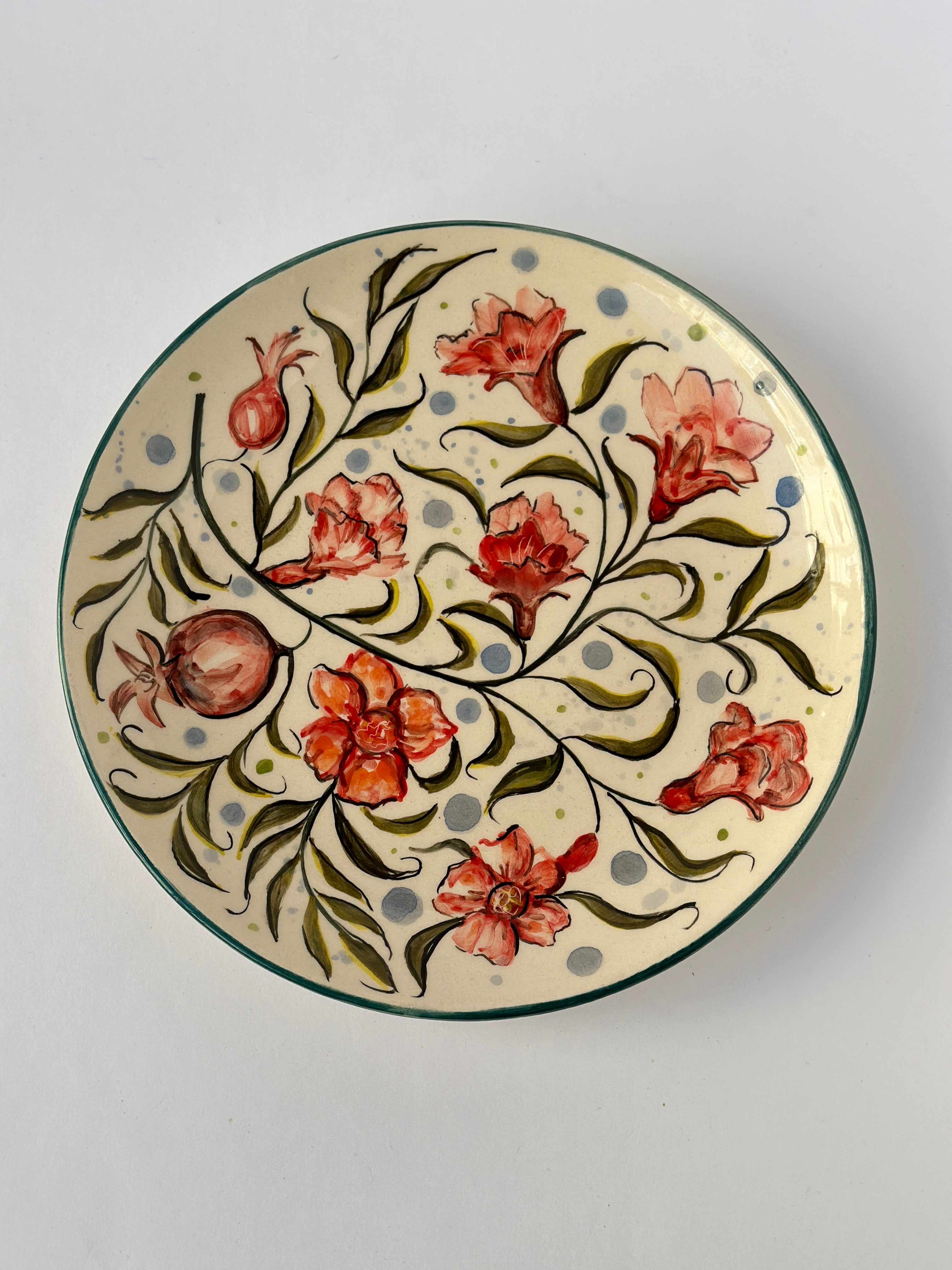 Handmade plate pomegranate ✨ size 22sm