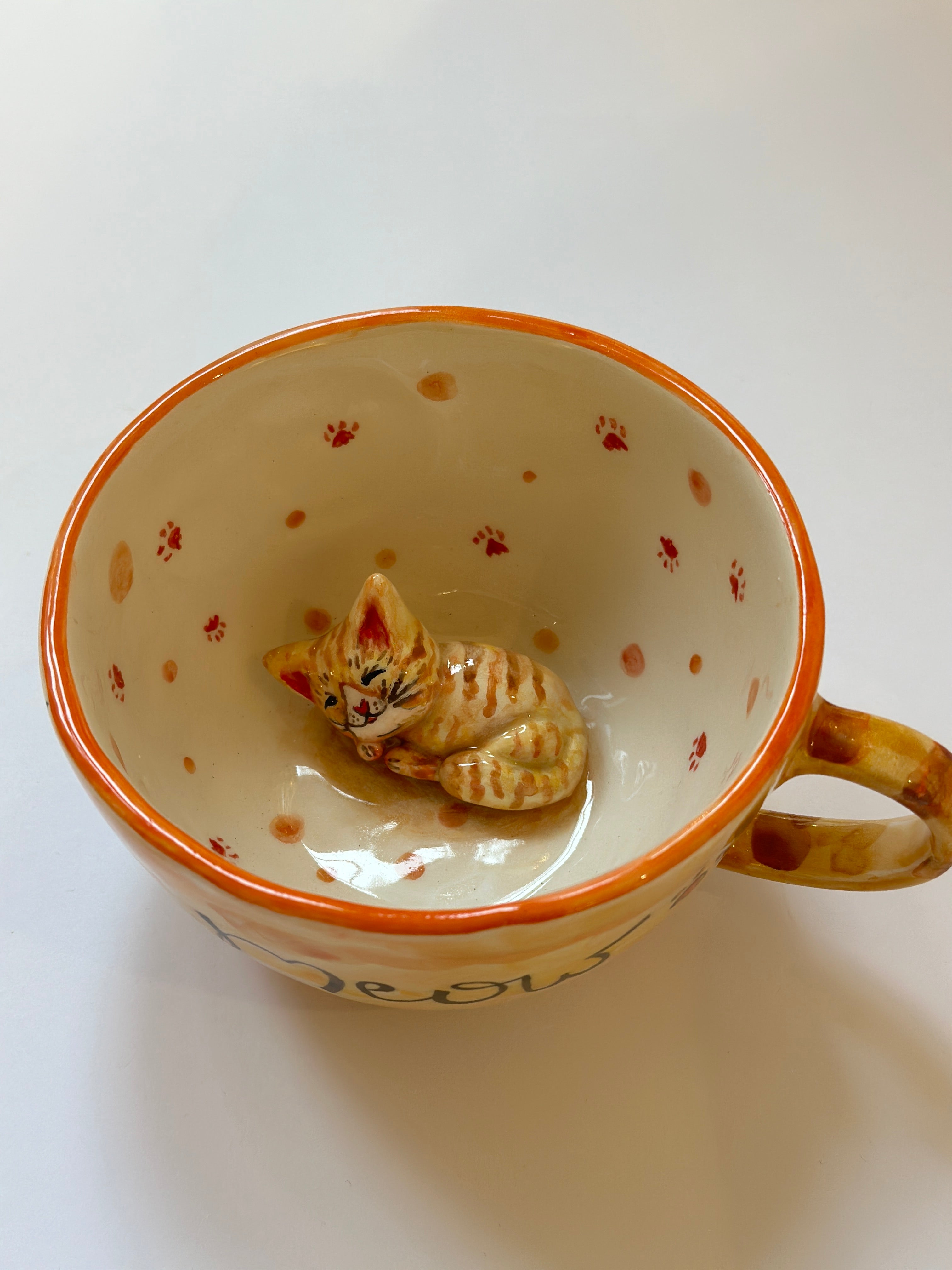 Cat mug handmade