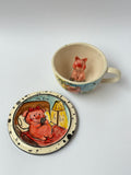 Pig handmade mug and plate