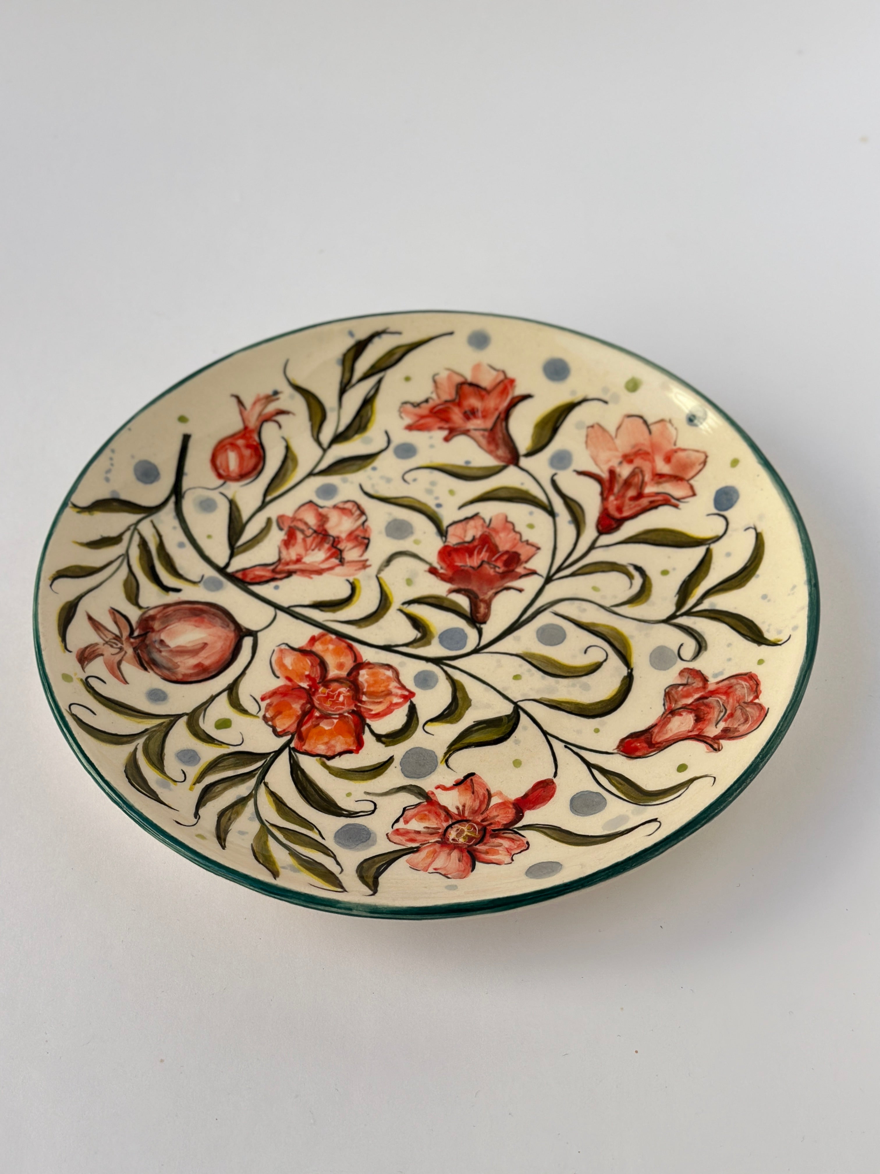 Handmade plate pomegranate ✨ size 22sm