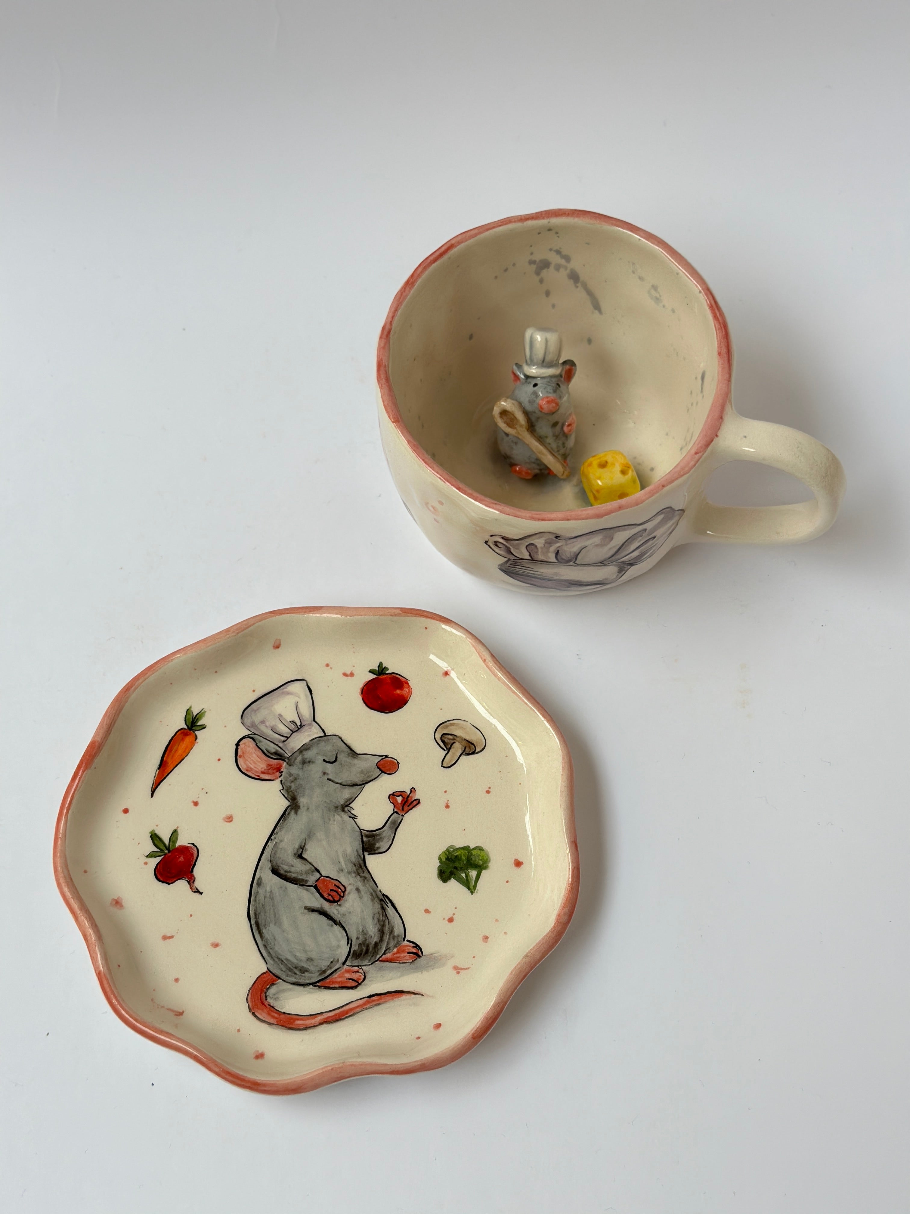 Ratatouille handmade mug and plate