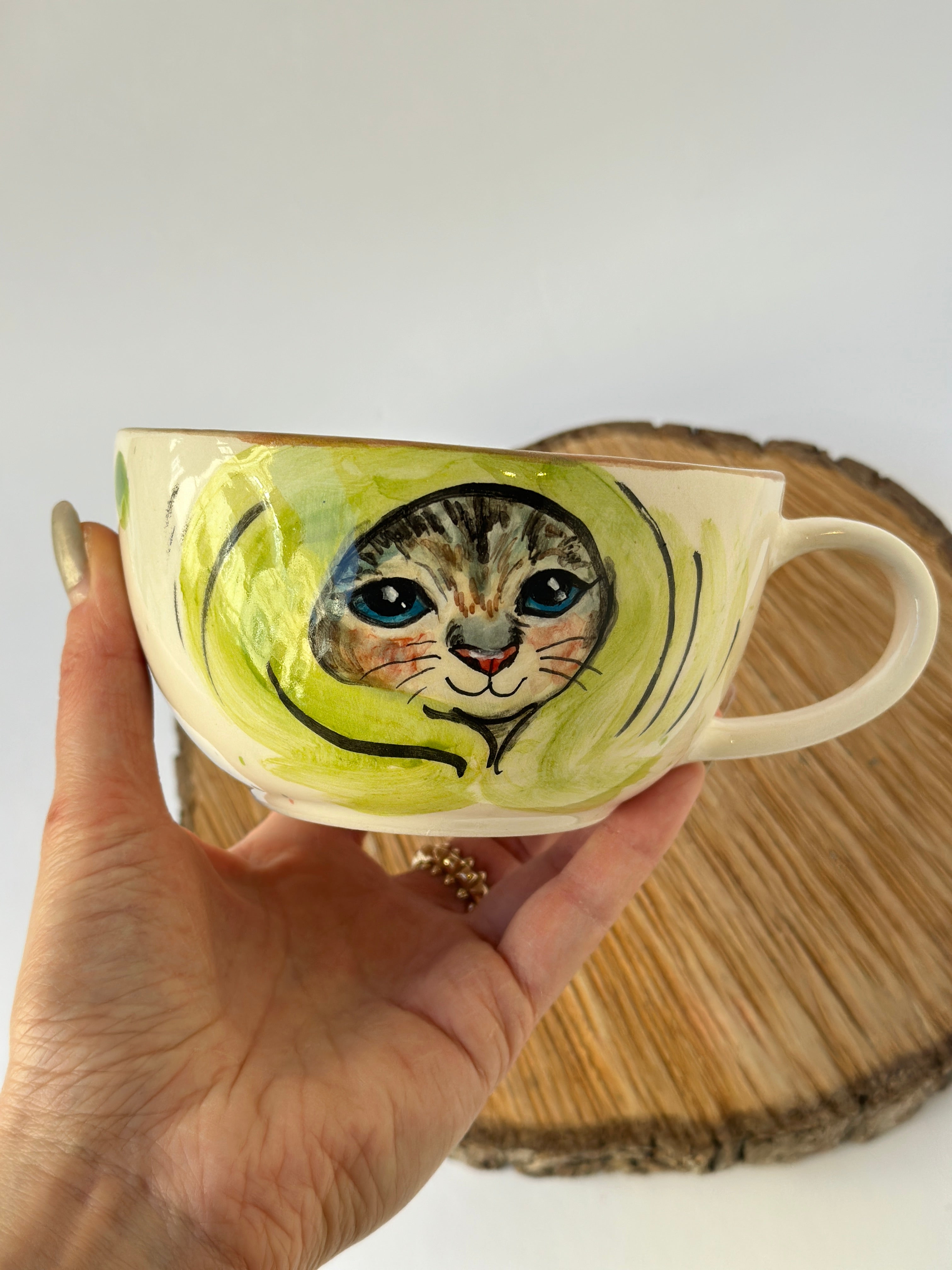 Cat handmade mug