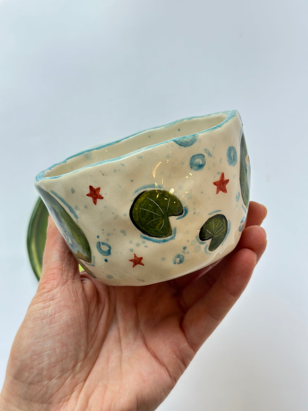 Frog handmade cup and plate