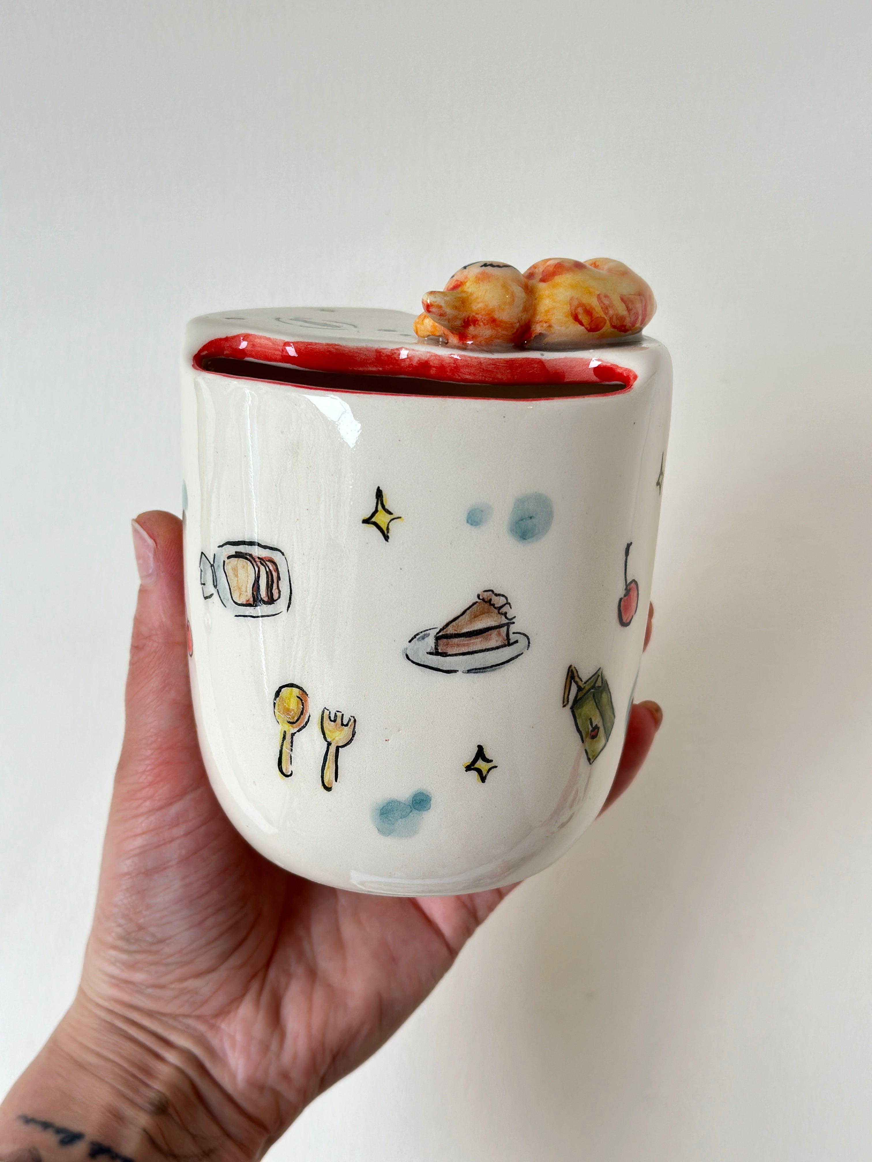 Cat handmade takeaway mug