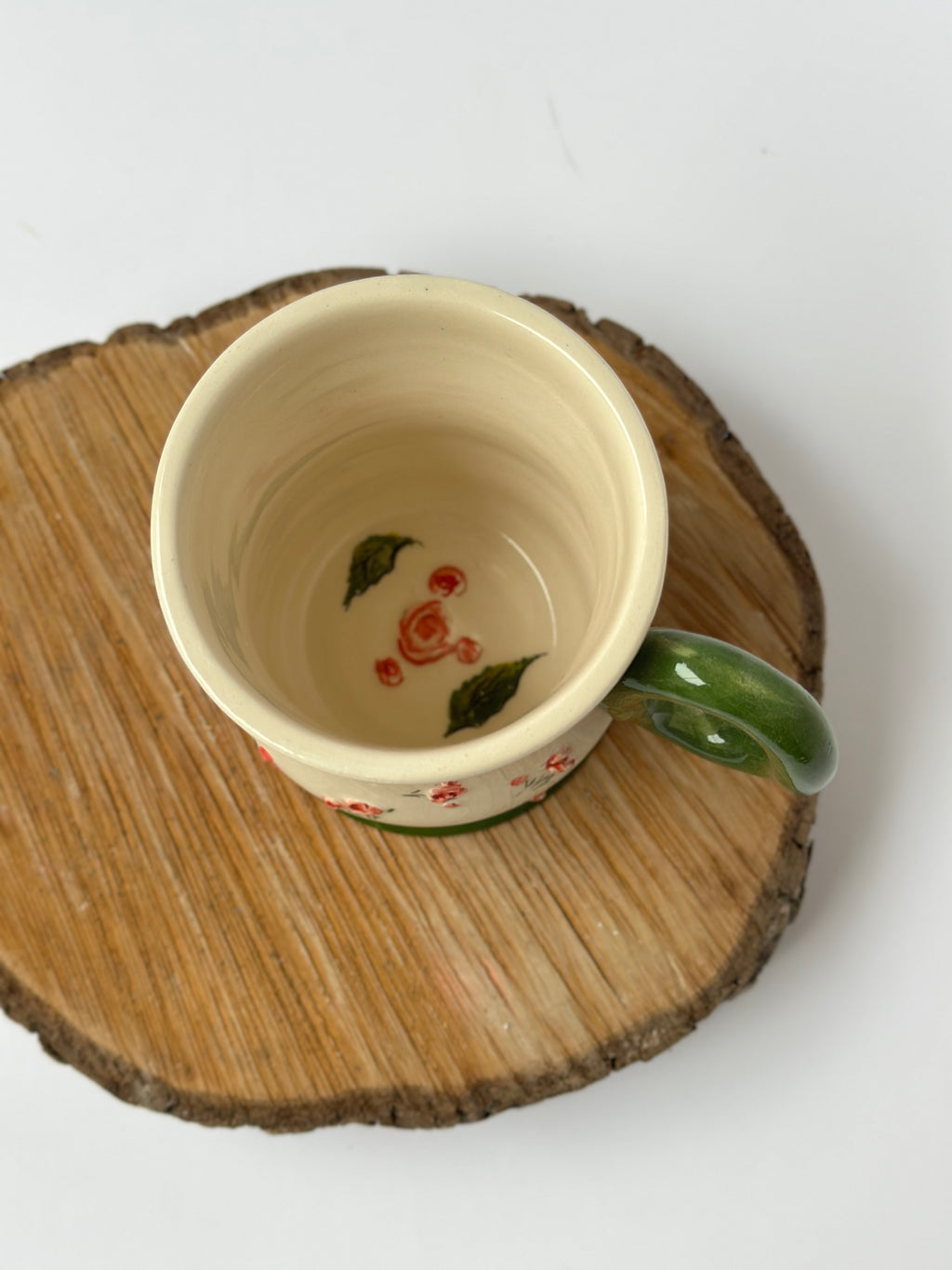 Handmade mug flowers roses