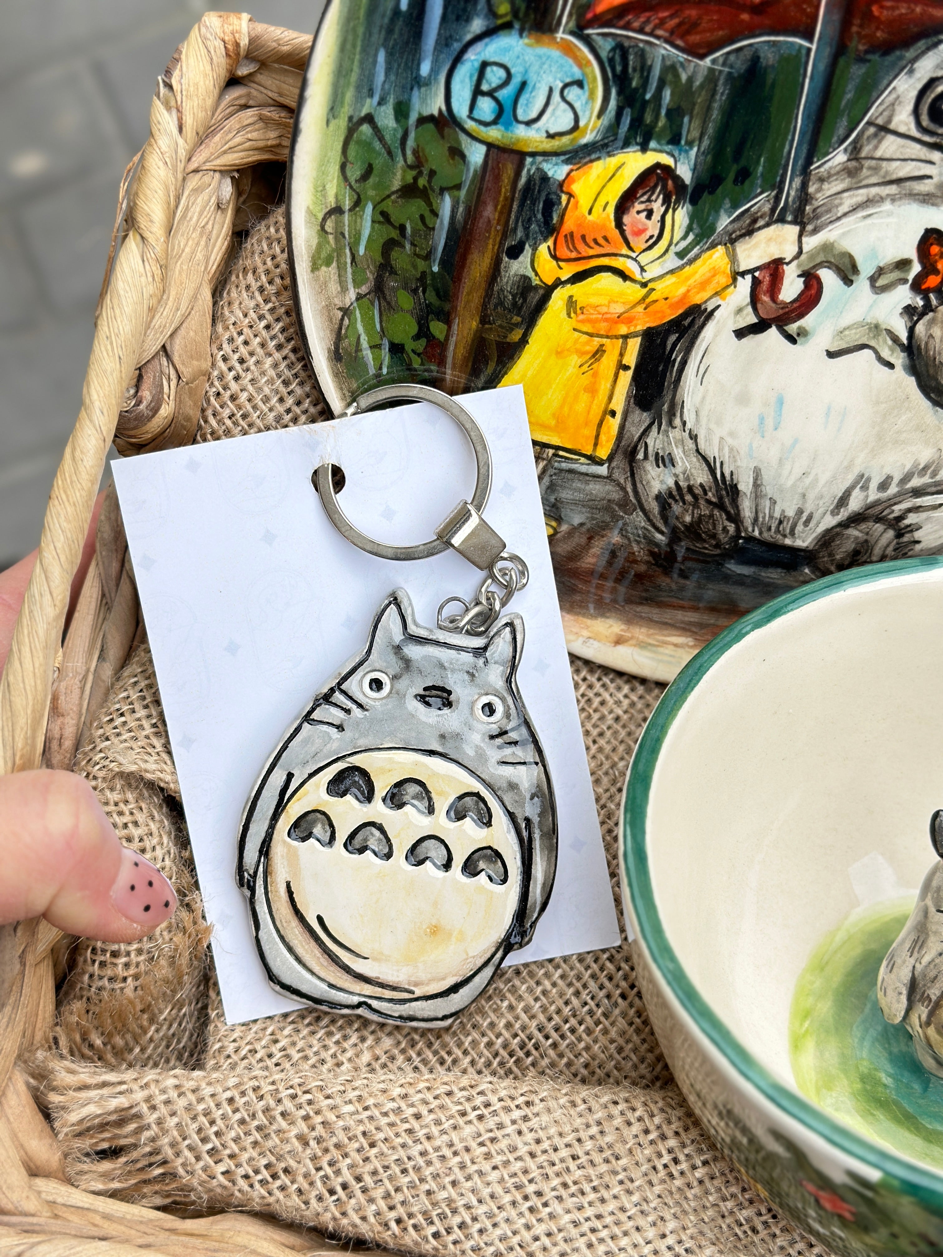 Totoro handmade gift box ( plate, mug, keychain)