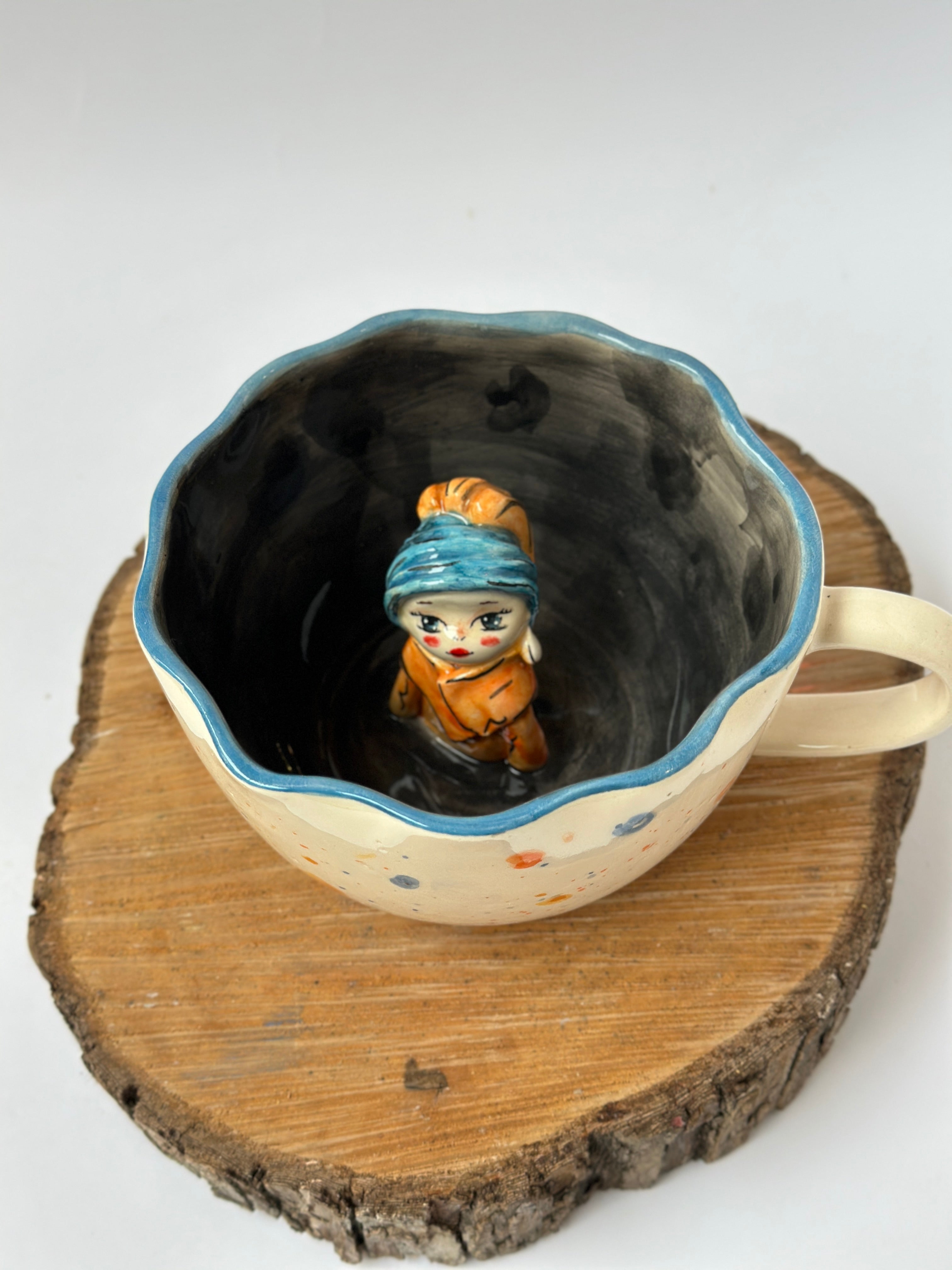 Girl with a Pearl Earring handmade mug