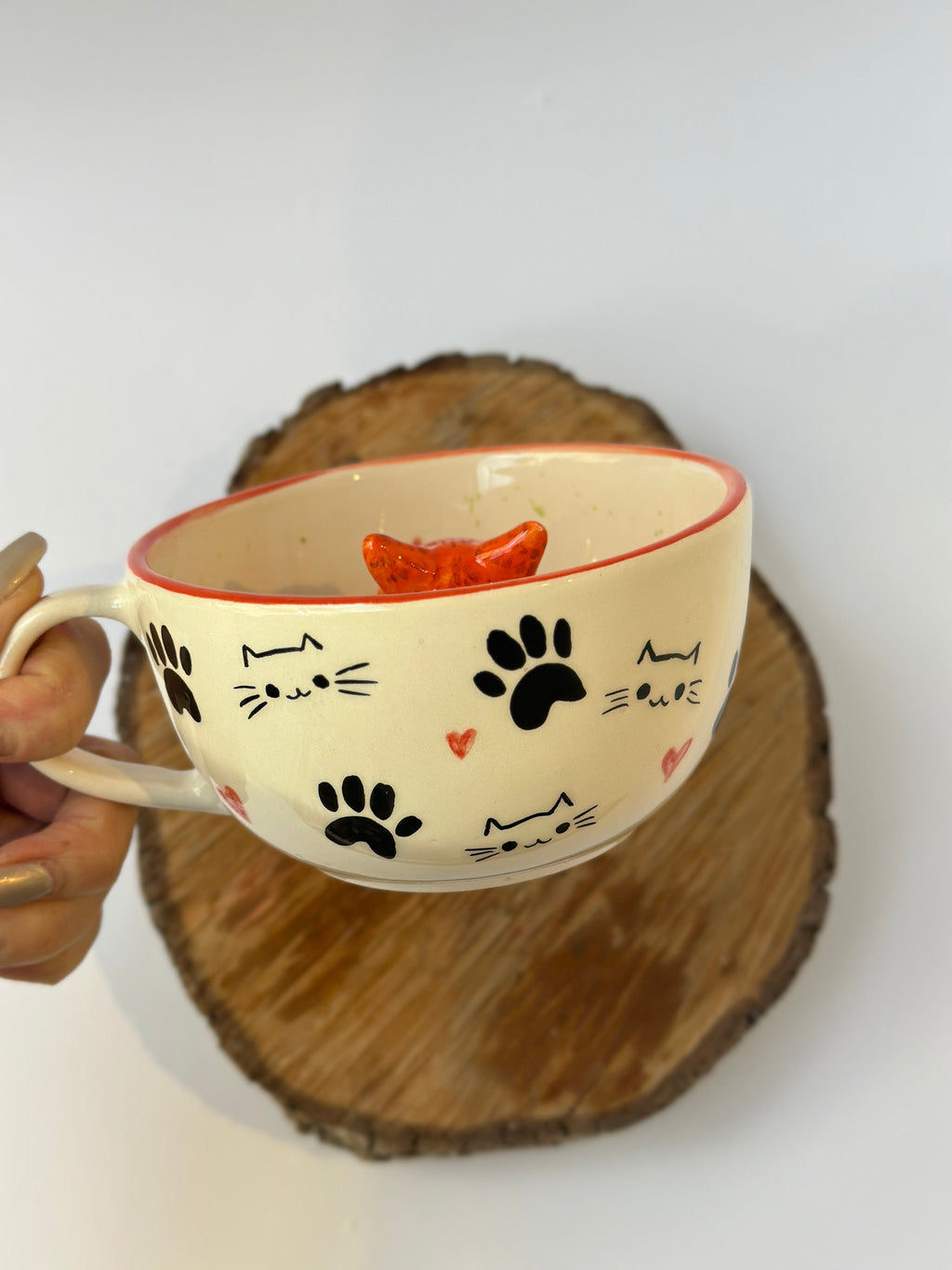 Cat mug handmade