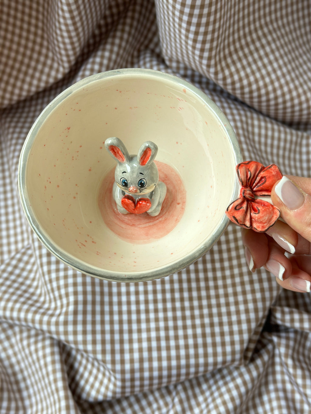 Rabbit handmade mug