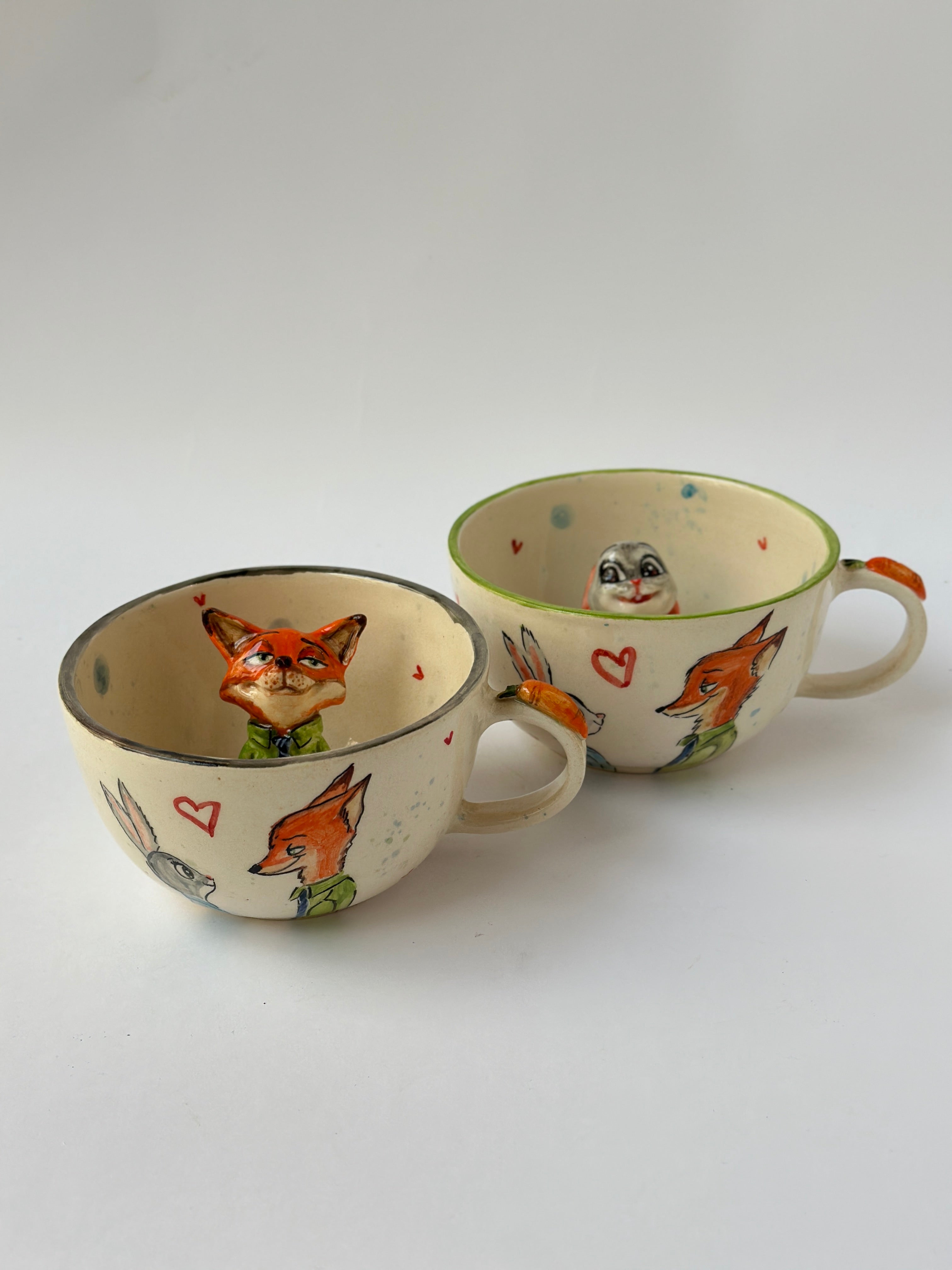 Zootopia Judy Hopps and Nick Wilde handmade mugs