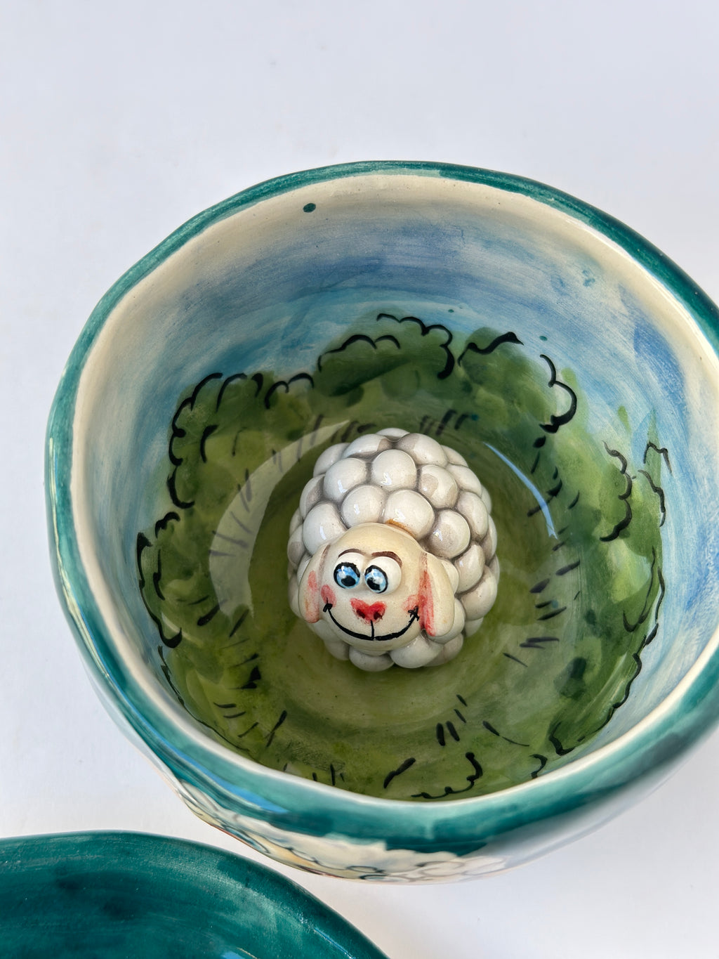 Sheep handmade mug and plate