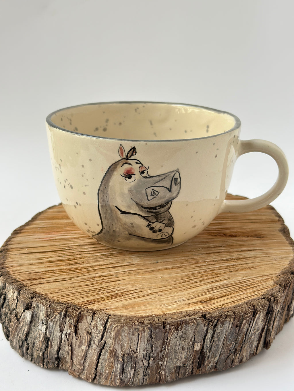 Hippo handmade mug