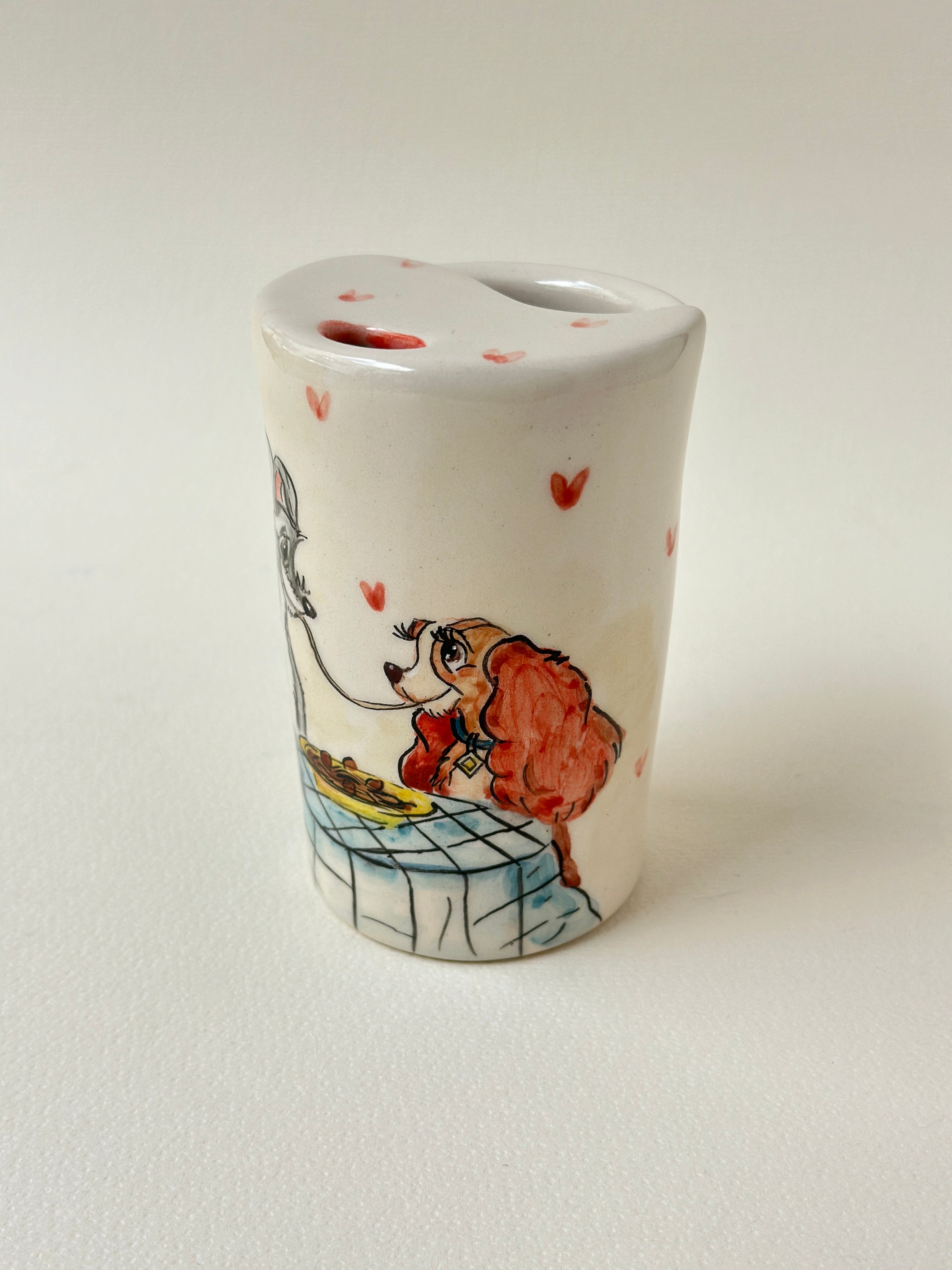 Lady and the Tramp handmade takeaway mug