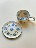 Flowers handmade cup and plate
