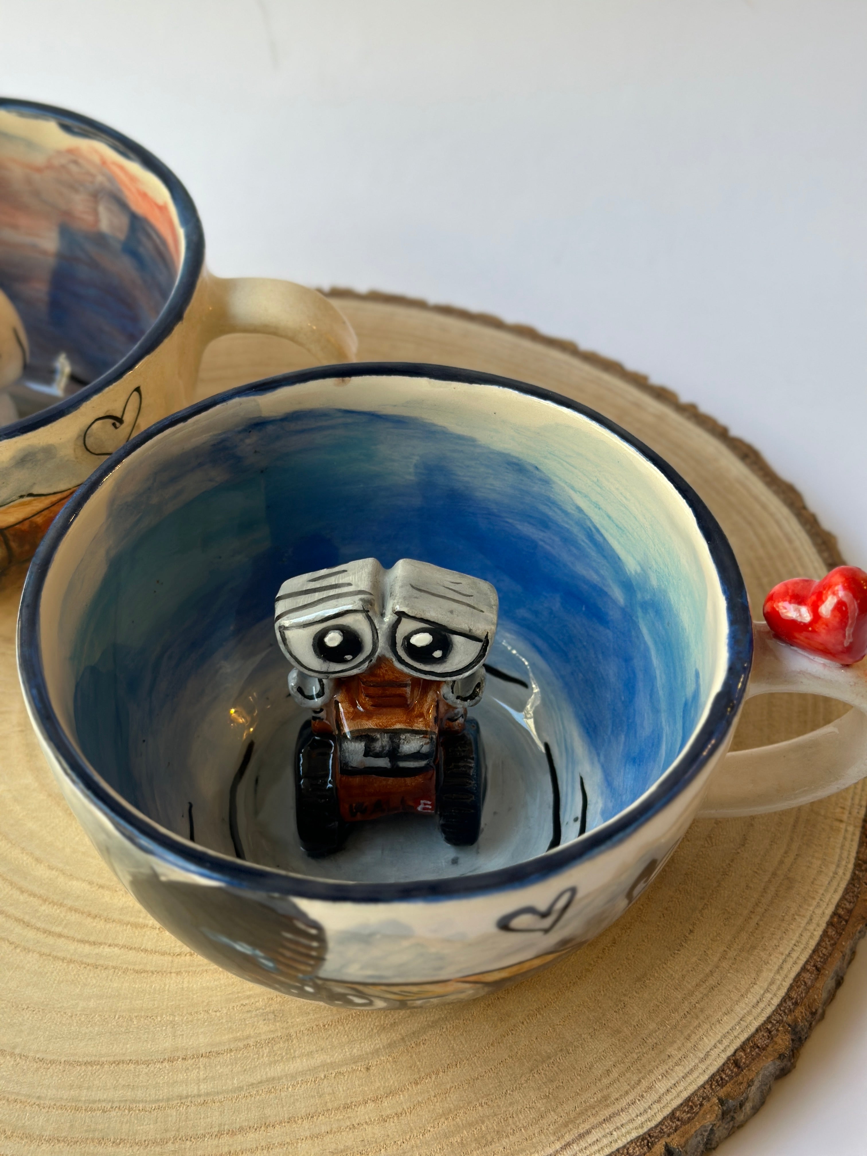 WALL-E handmade couple mugs